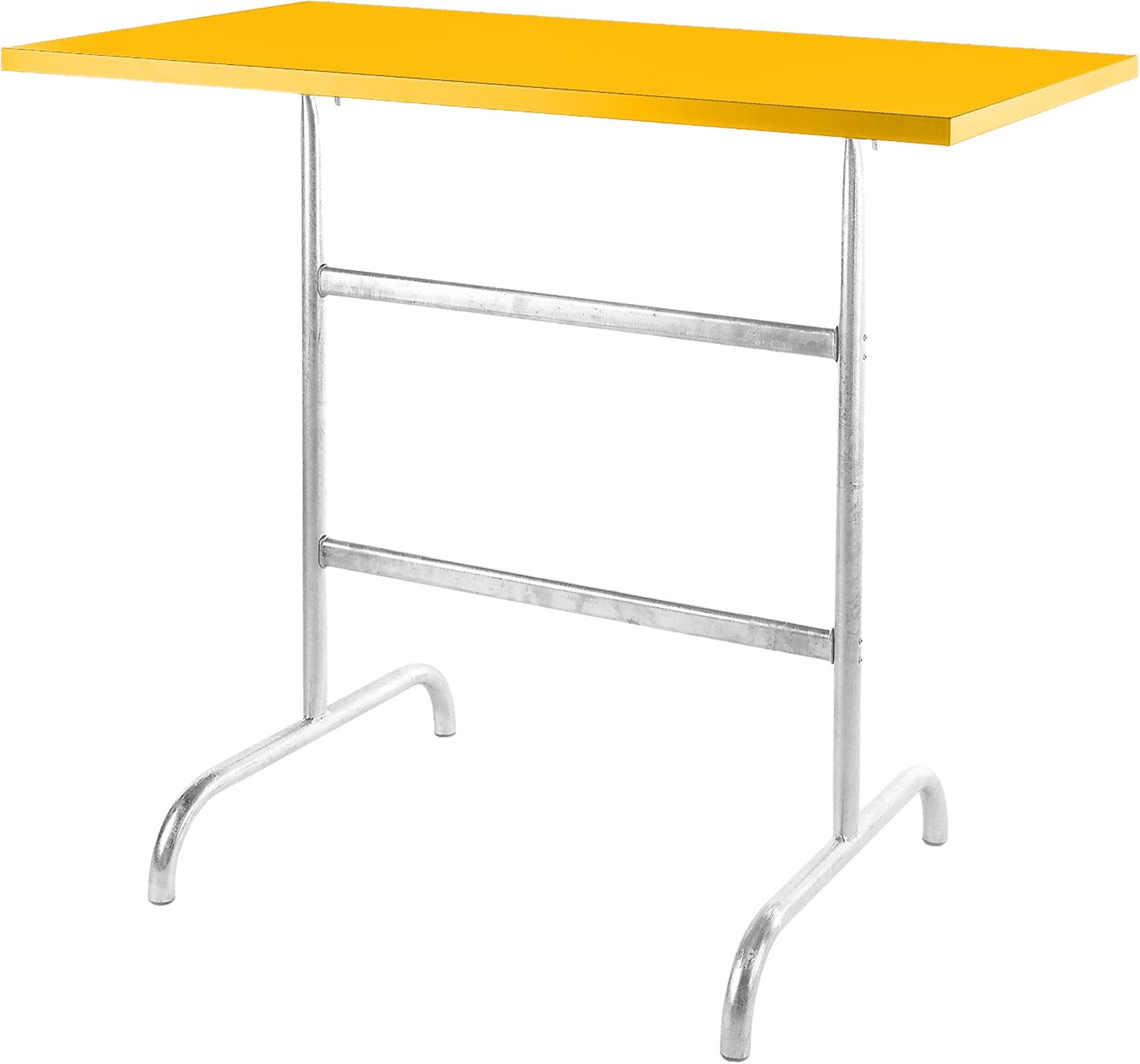 Säntis Metall-Stehtisch Outdoor 130x70 /110 klappbar in Gelb / Feuerverzinkt präsentiert im Onlineshop von KAQTU Design AG. Hochtisch Outdoor ist von Schaffner
