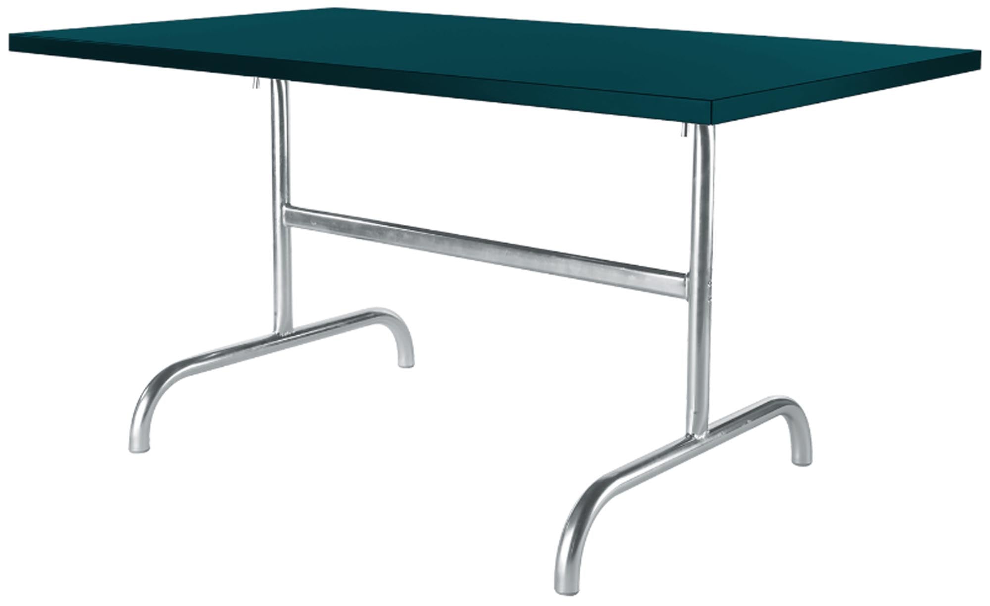 Robuster, klappbarer Säntis Metall-Gartentisch 165x90 cm, wetterfest, langlebig und platzsparend – ideal für Garten, Terrasse und Outdoor-Anlässe. Schweizer Qualität.