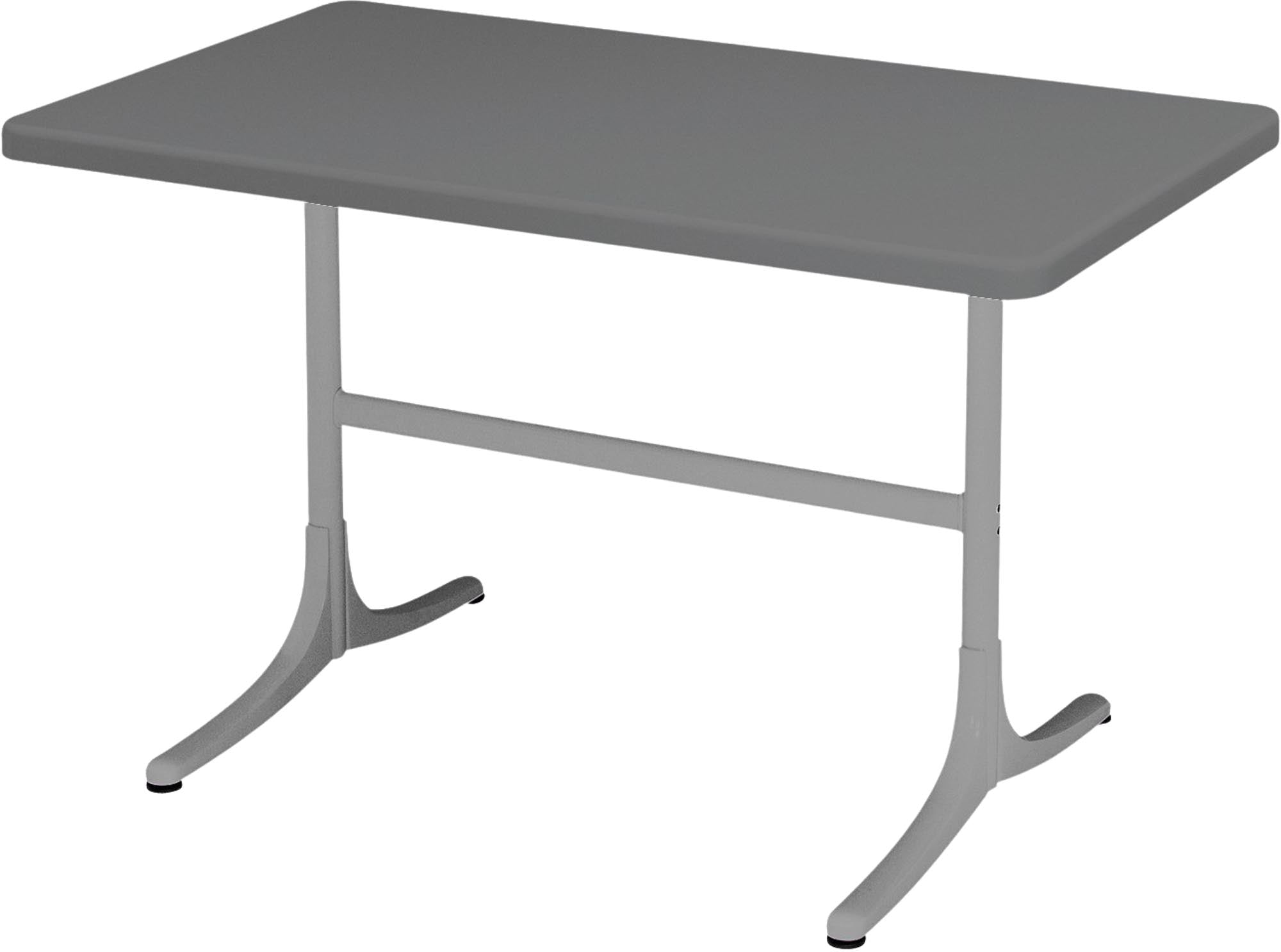 Moderner, wetterfester Glasfaser-Gartentisch 120x70 cm, klappbar, UV-beständig, langlebig, Schweizer Qualität – perfekt für Balkon, Terrasse oder Garten.