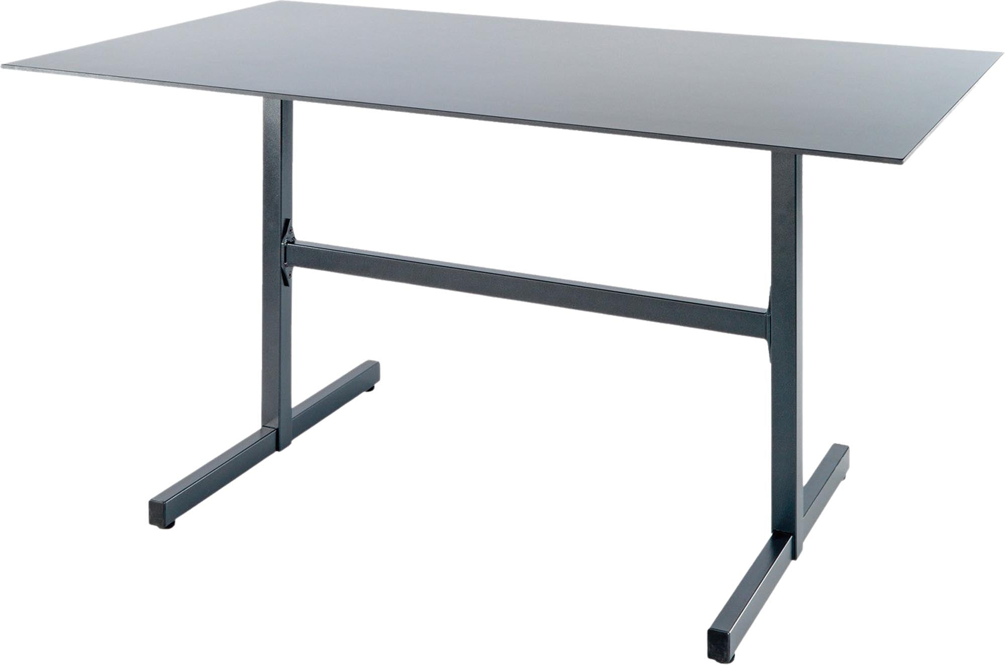 Luzern Glasfaser-Gartentisch Decor 120x80 klappbar in Alusilber präsentiert im Onlineshop von KAQTU Design AG. Gartentisch ist von Schaffner