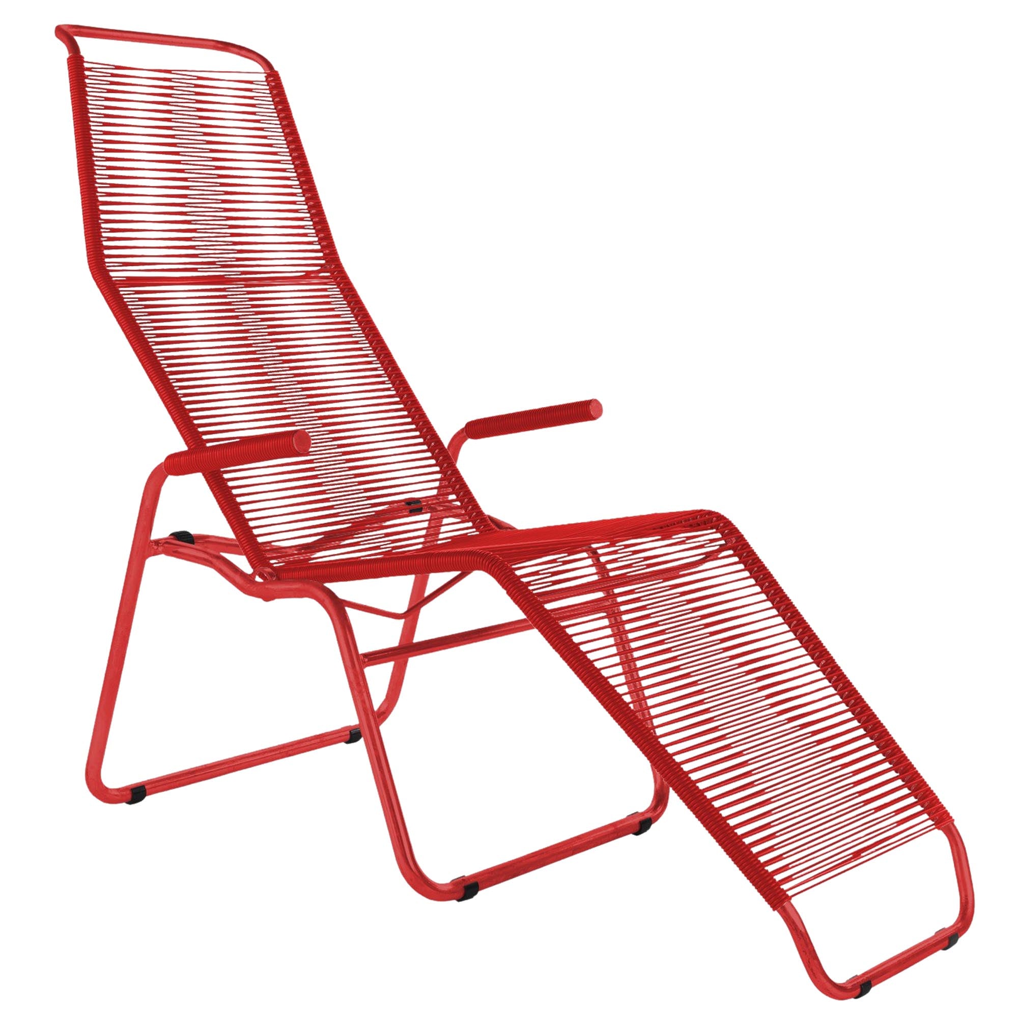 Liege Brissago Spaghetti in Rot präsentiert im Onlineshop von KAQTU Design AG. Liegestuhl ist von Schaffner