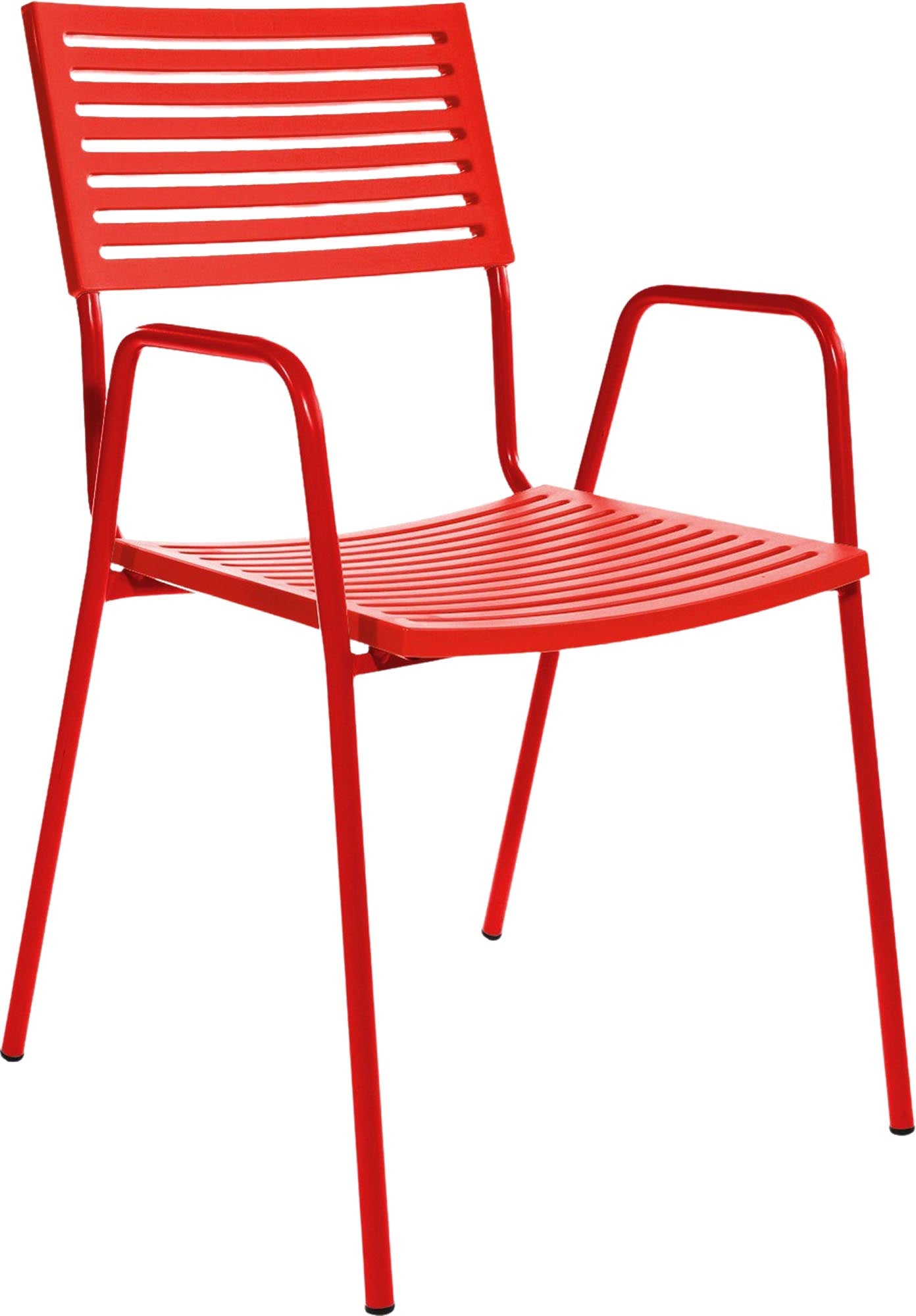 Schaffner Bodensee Lamello-Gartenstuhl mit Armlehne, wetterfest, UV-beständig, langlebig, modernes Design, pflegeleicht, in der Schweiz gefertigt.