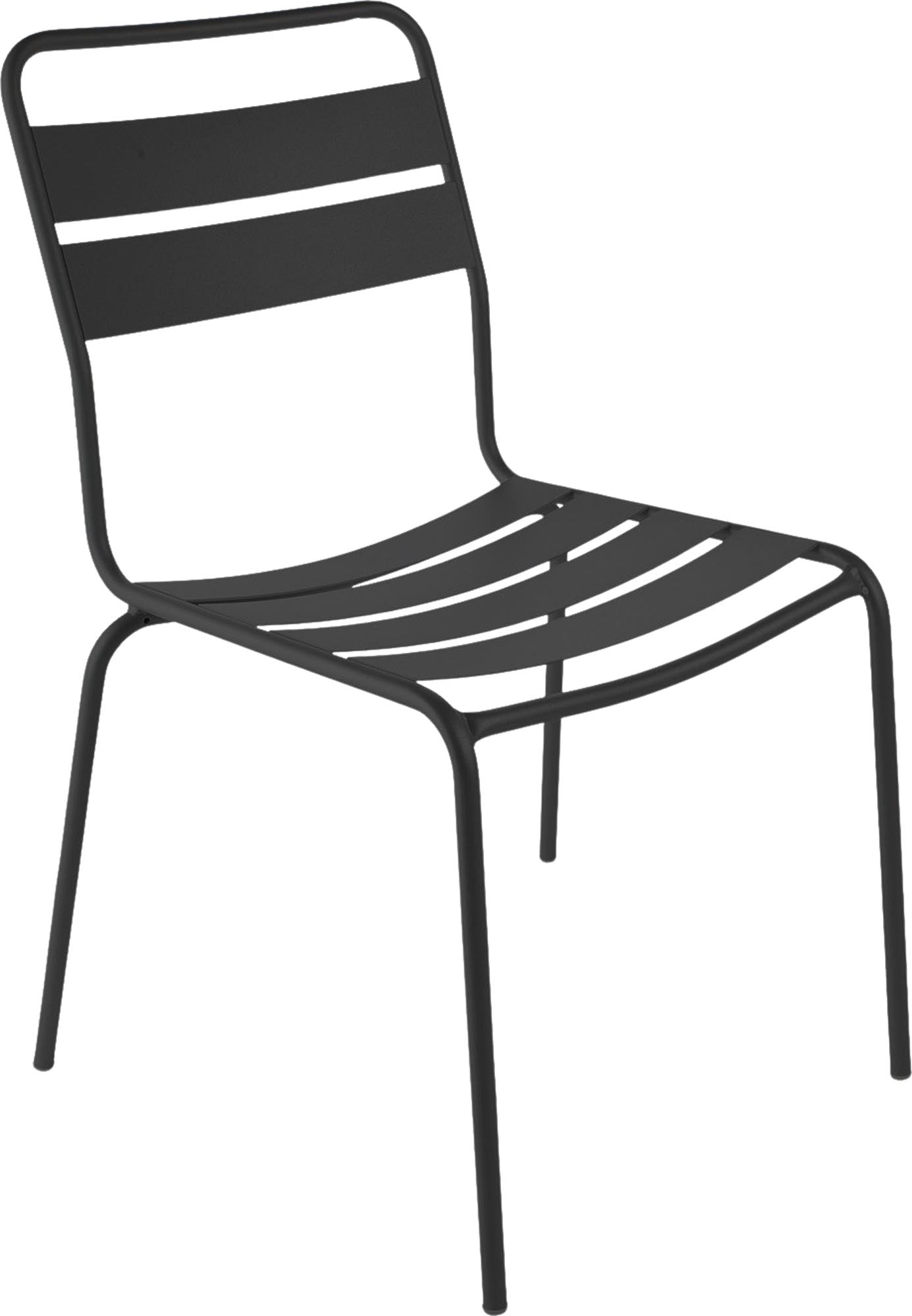 Glarus Ganzmetall-Gartenstuhl ohne Armlehne in Schwarz präsentiert im Onlineshop von KAQTU Design AG. Gartenstuhl ist von Schaffner