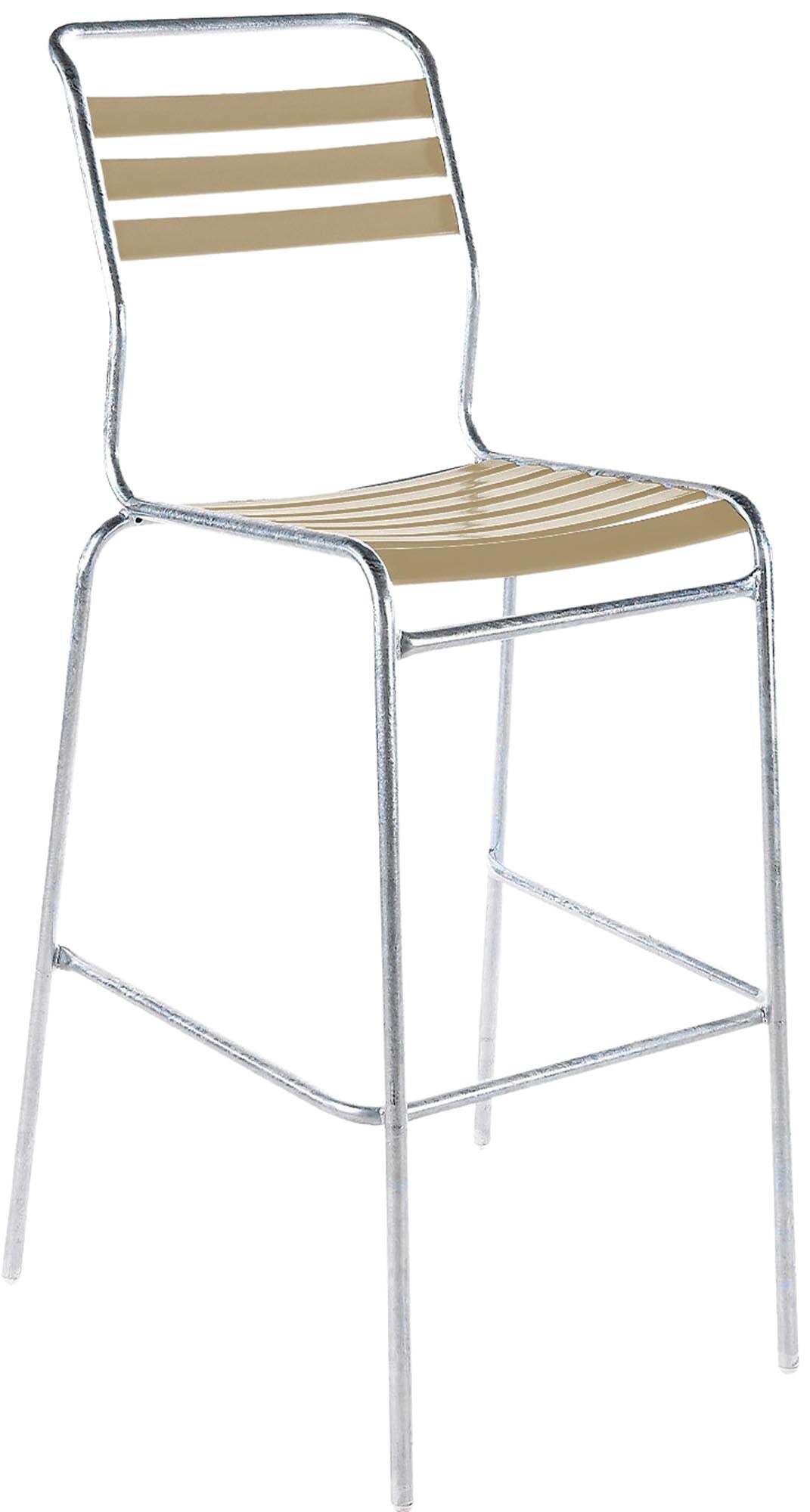 Säntis Lättli-Barstuhl Outdoor ohne Armlehne, wetterfest, langlebig, Schweizer Qualität, nachhaltige Materialien, Gartenmöbel, Outdoor-Bestuhlung.