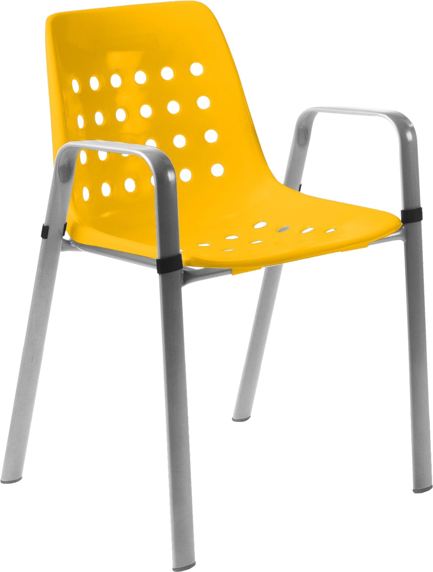 Bermuda Schalen-Gartenstuhl mit Armlehne rundoval in Gelb / Feuerverzinkt präsentiert im Onlineshop von KAQTU Design AG. Gartenstuhl mit Armlehnen ist von Schaffner