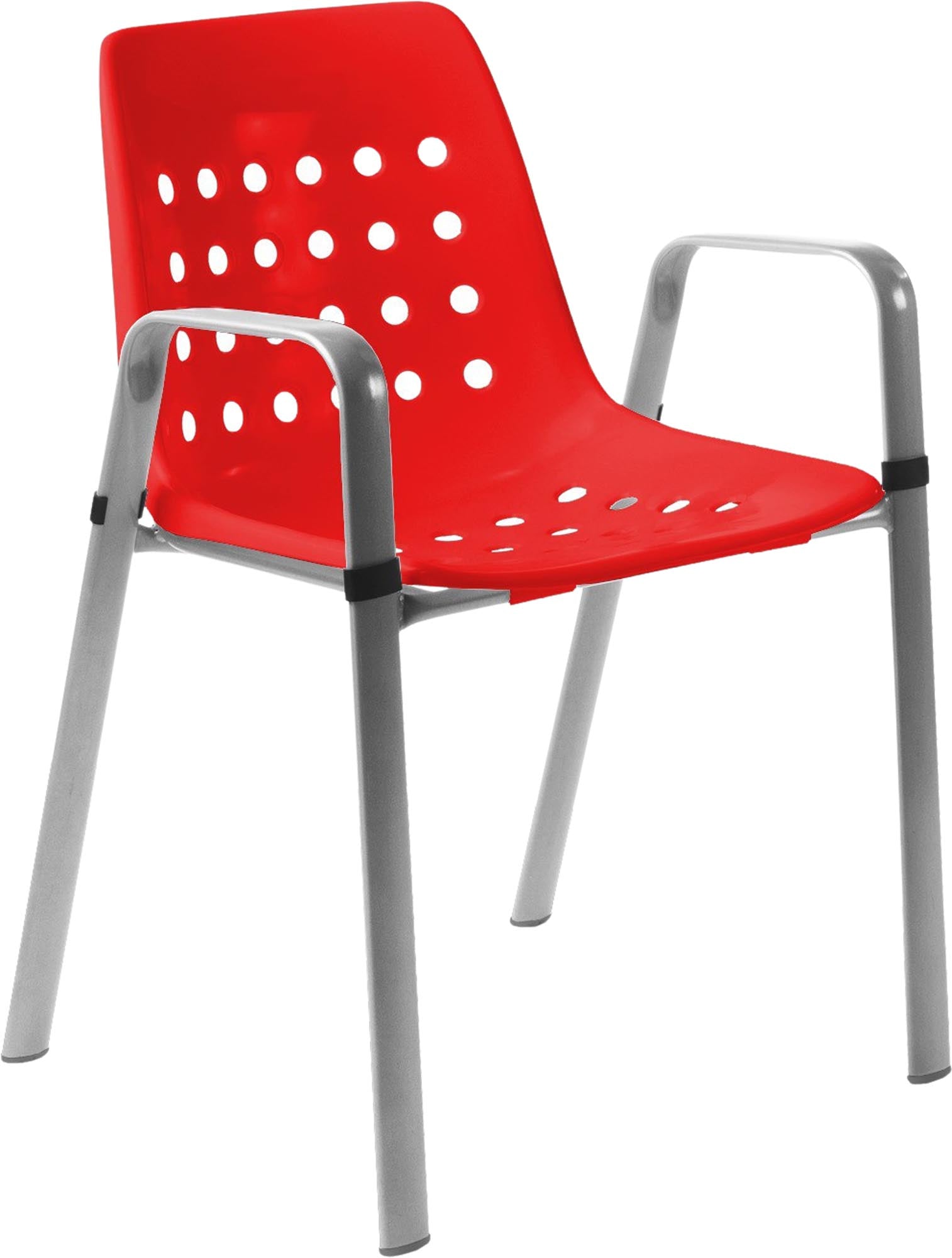 Bermuda Schalen-Gartenstuhl mit Armlehne rundoval in Rot / Feuerverzinkt präsentiert im Onlineshop von KAQTU Design AG. Gartenstuhl mit Armlehnen ist von Schaffner