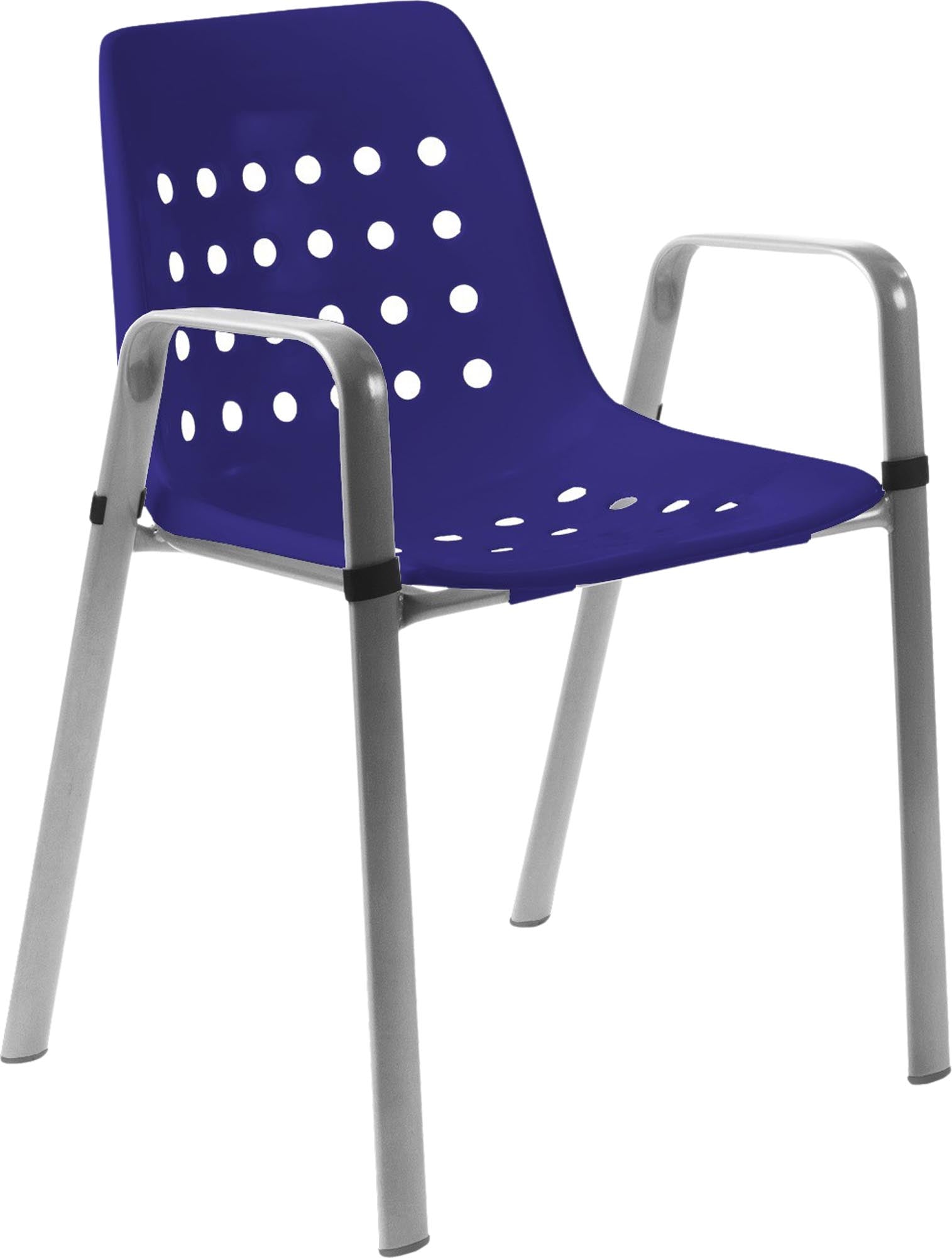 Bermuda Schalen-Gartenstuhl mit Armlehne rundoval in Blau präsentiert im Onlineshop von KAQTU Design AG. Gartenstuhl mit Armlehnen ist von Schaffner