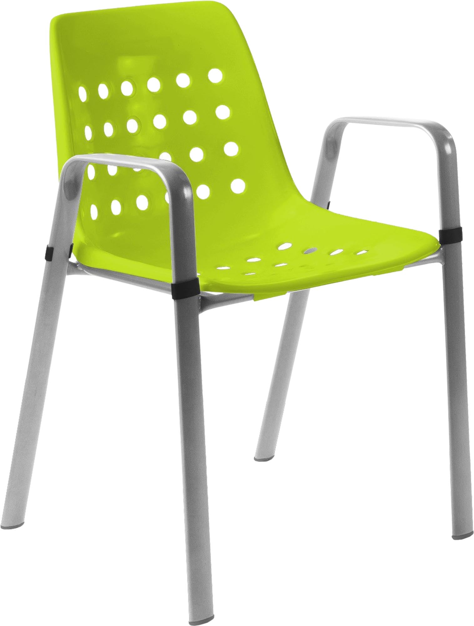 Bermuda Schalen-Gartenstuhl mit Armlehne rundoval in Hellgrün / Feuerverzinkt präsentiert im Onlineshop von KAQTU Design AG. Gartenstuhl mit Armlehnen ist von Schaffner