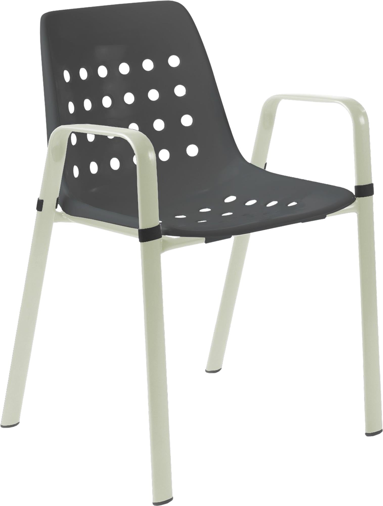 Bermuda Schalen-Gartenstuhl mit Armlehne rundoval in Anthrazit / Pastellgrün präsentiert im Onlineshop von KAQTU Design AG. Gartenstuhl mit Armlehnen ist von Schaffner