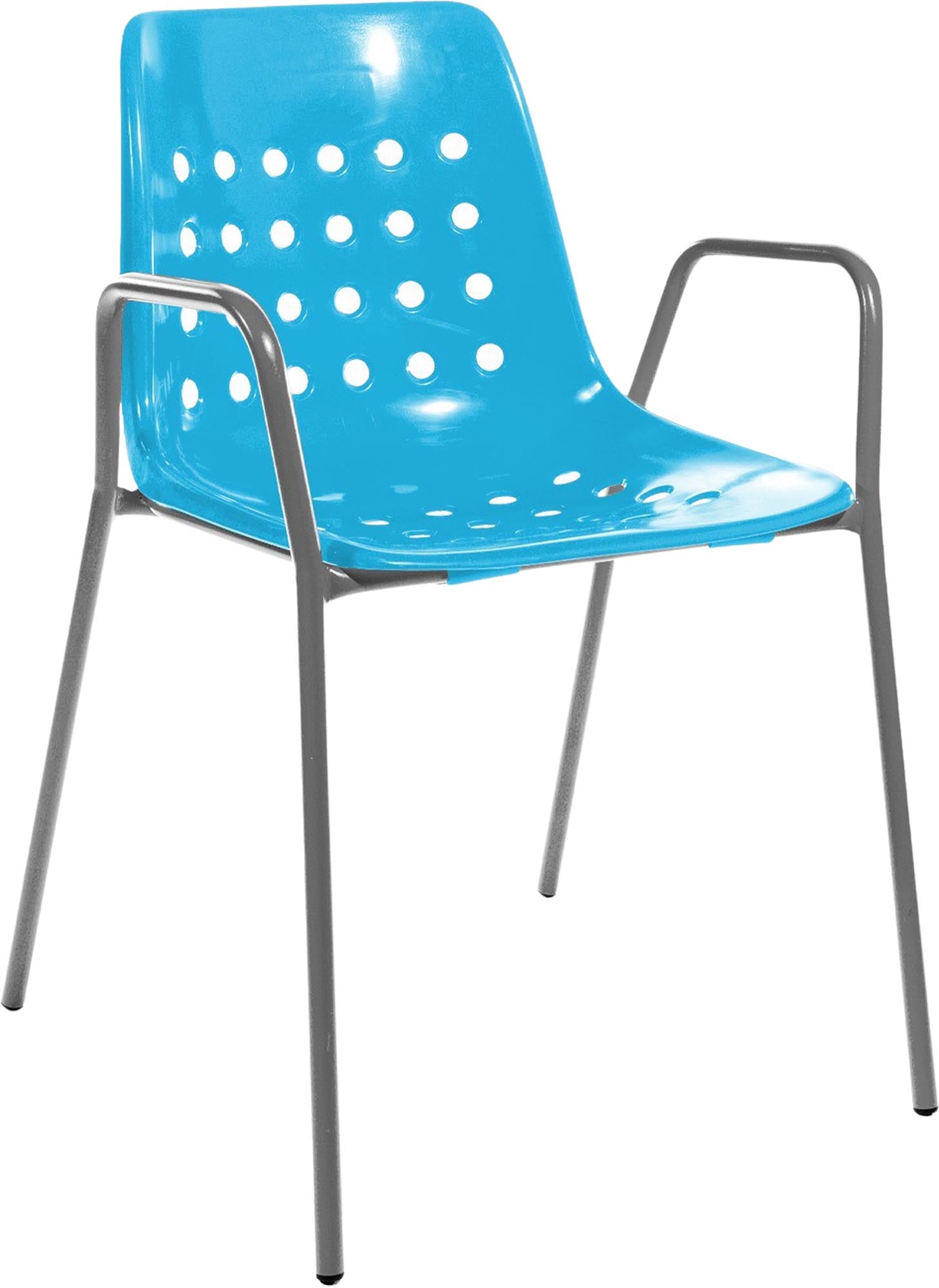 Bermuda Schalen-Gartenstuhl mit Armlehne rund in Türkis / Feuerverzinkt präsentiert im Onlineshop von KAQTU Design AG. Gartenstuhl mit Armlehnen ist von Schaffner