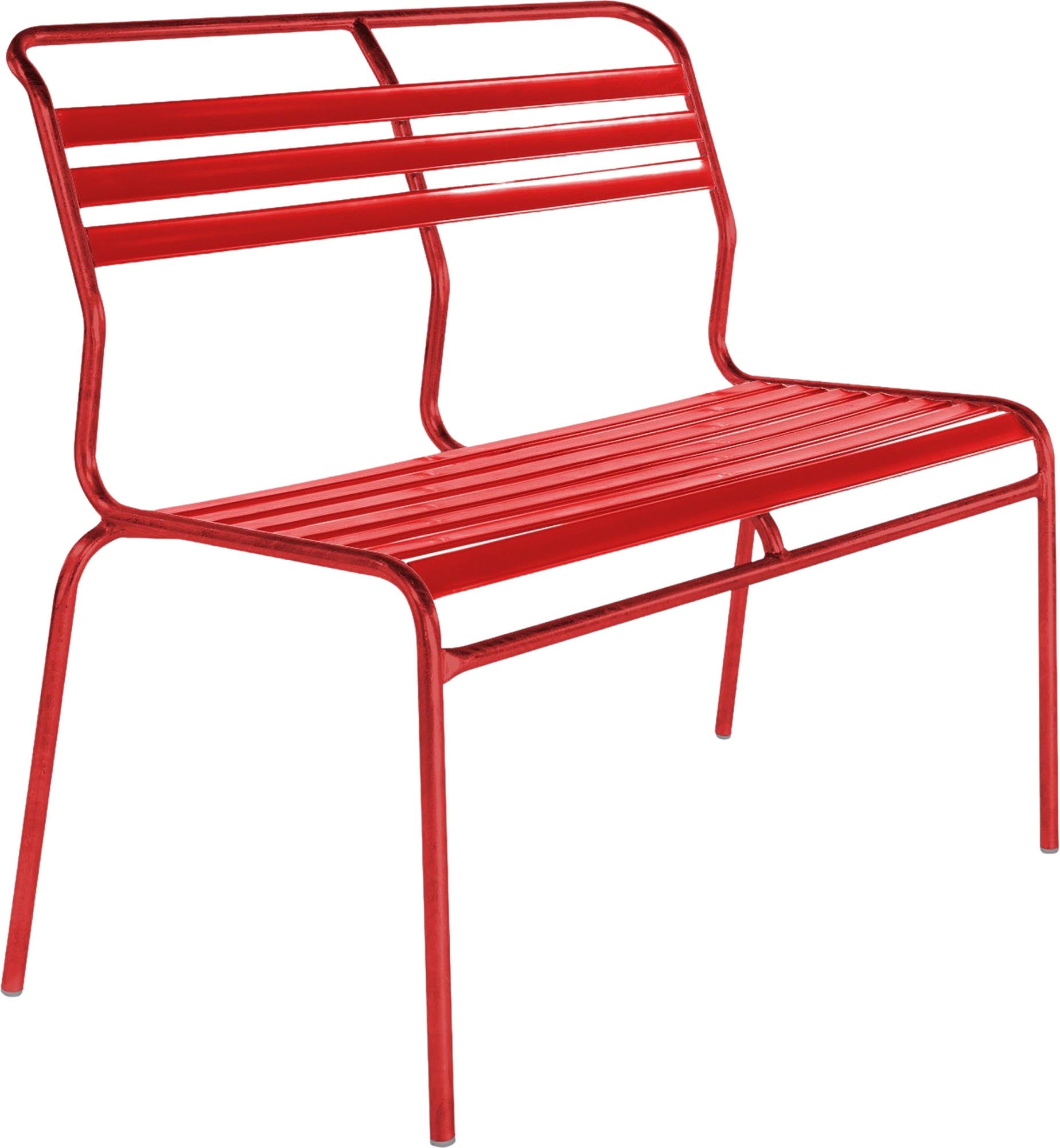 Säntis Lättli-2er Gartenbank ohne Armlehne in Rot präsentiert im Onlineshop von KAQTU Design AG. Gartenbank ist von Schaffner