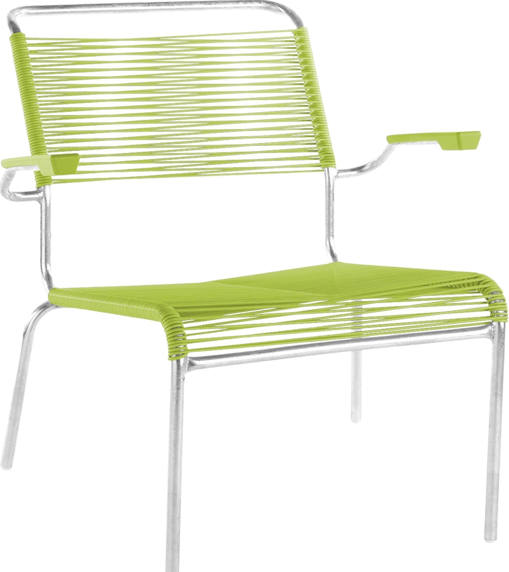 Säntis Lounger: Komfortabler Spaghetti-Stil mit Armlehnen von Schaffner.