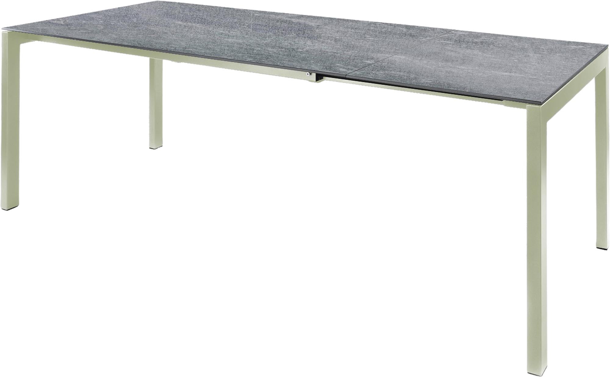 Luzern Glasfaser-Gartentisch 220/280x100 ausziehbar in Beton präsentiert im Onlineshop von KAQTU Design AG. Gartentisch ist von Schaffner
