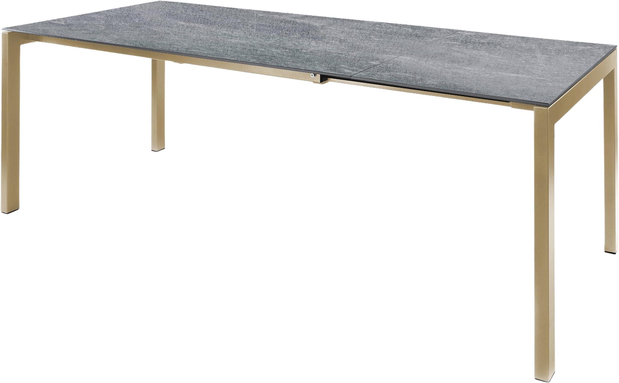 Luzern Glasfaser-Gartentisch 220/280x100 ausziehbar in Beton präsentiert im Onlineshop von KAQTU Design AG. Gartentisch ist von Schaffner