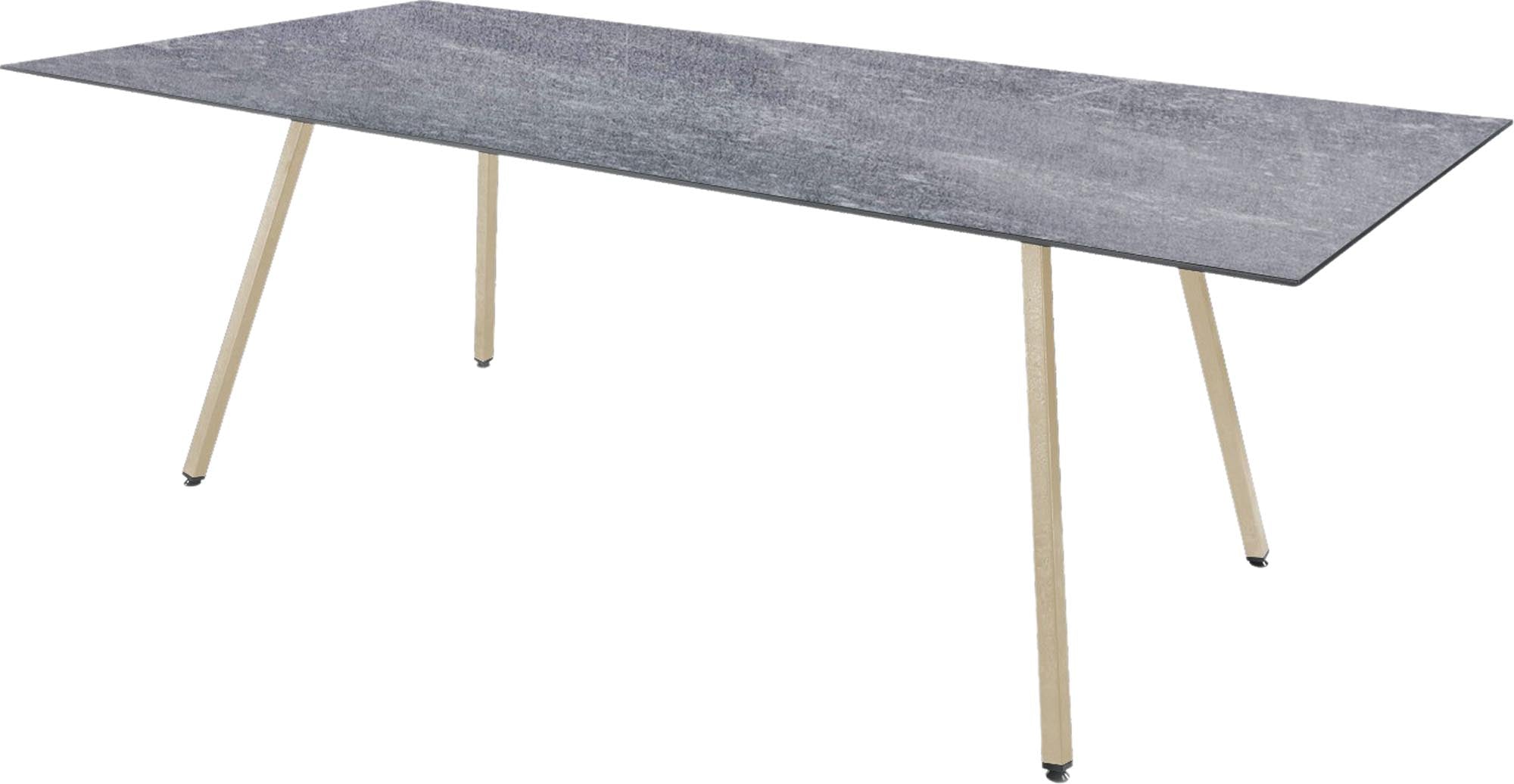 Der Fiberglastisch Chur 160/220 von Schaffner: robust, stilvoll, ideal für den Außenbereich, wetterbeständig und zeitgemäß.