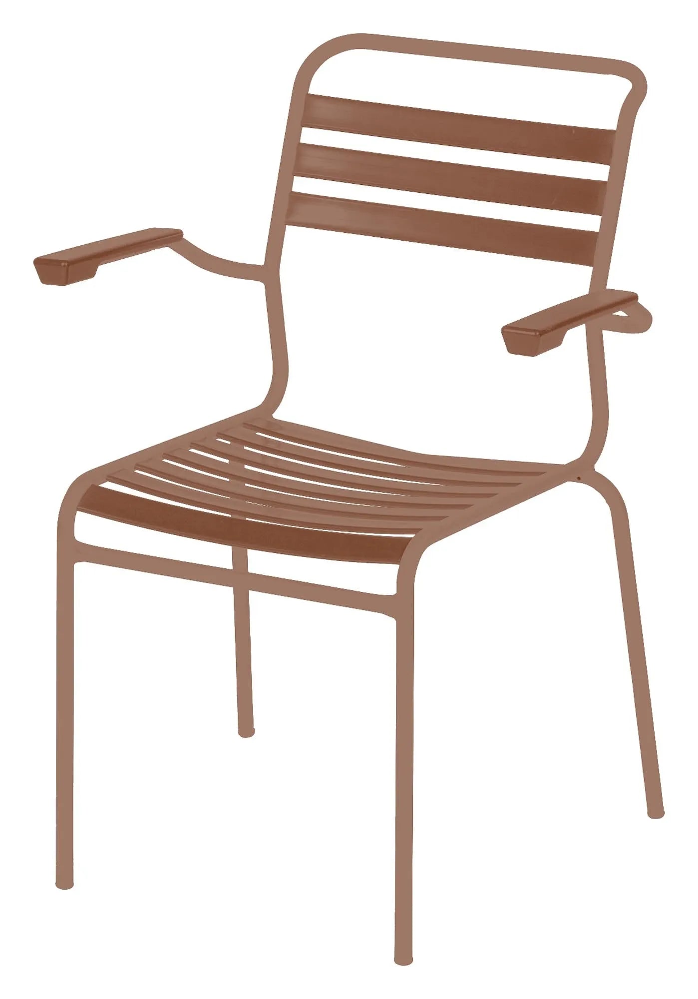 Der Säntis Stuhl mit Armlehne von Schaffner vereint Stil und Funktionalität, perfekt für drinnen und draußen.
