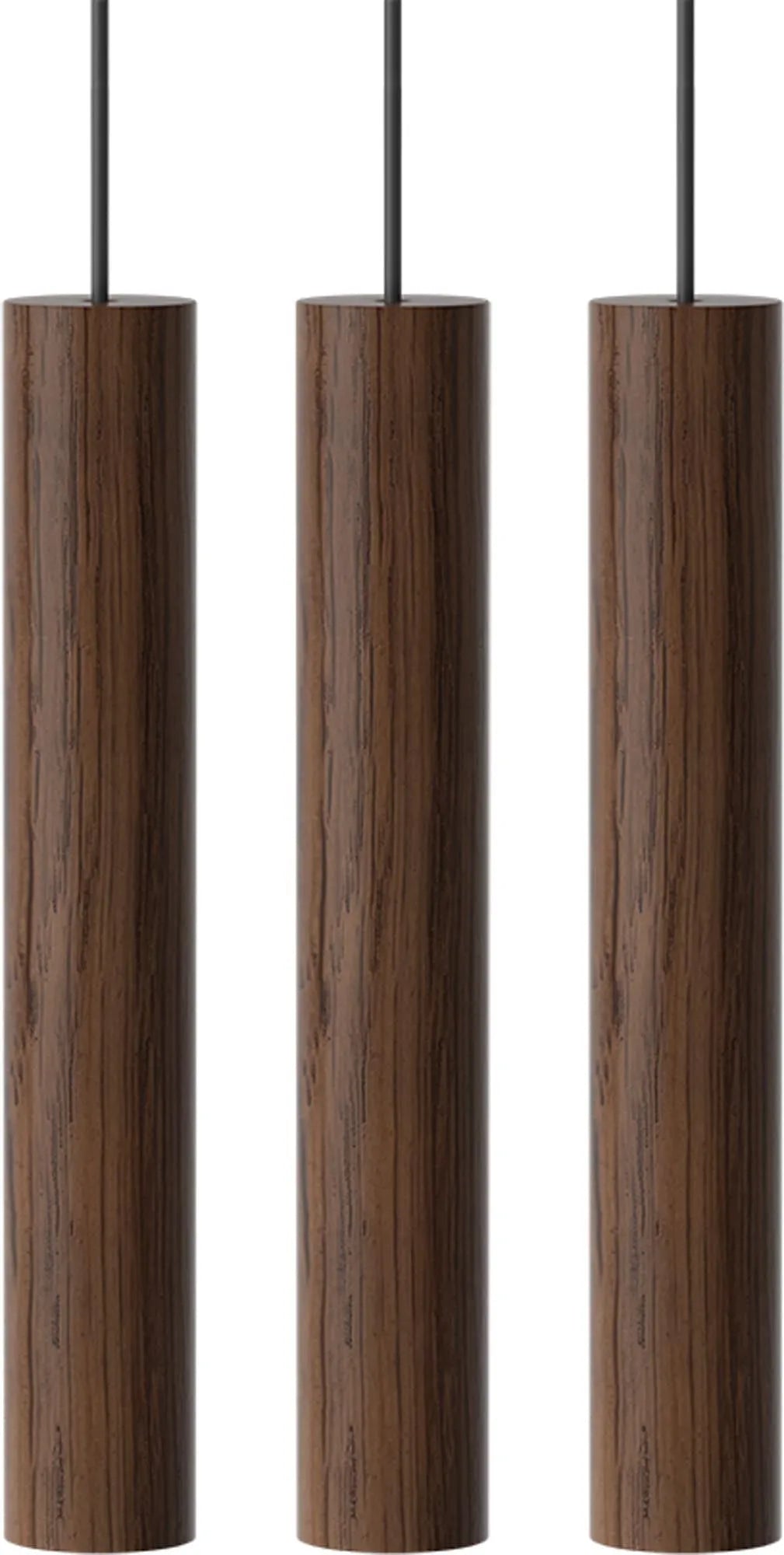 Umage Chimes Trio: Minimalistische Eichenholz-Lampenschirme im Set.