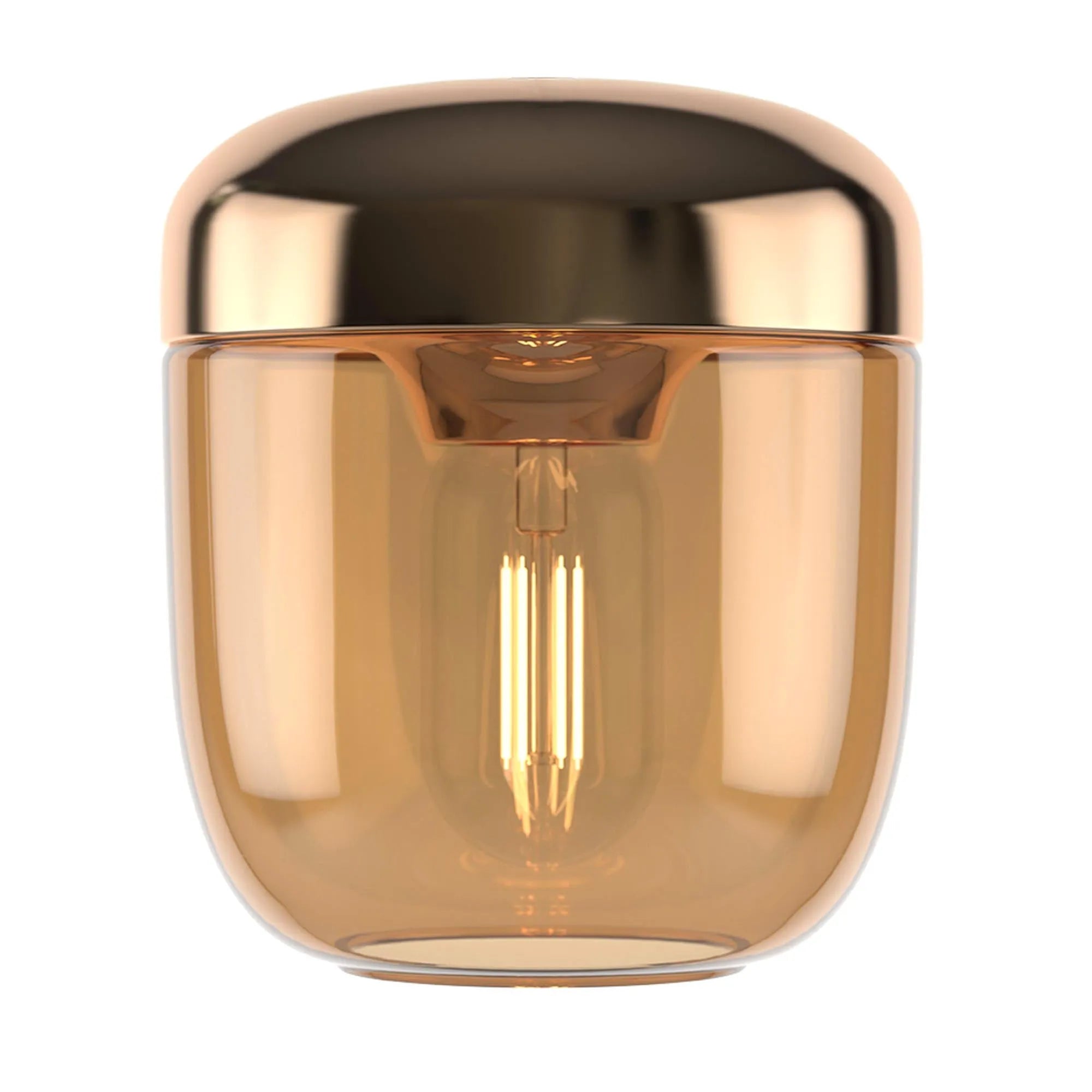 Acorn: Ein zarter Lampenschirm, inspiriert von Eicheln, mit Glas, Silikon und metallischem Kern.