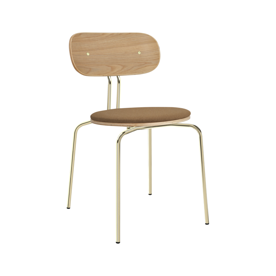 Curious Stuhl gepolstert in Caramel präsentiert im Onlineshop von KAQTU Design AG. Stuhl ist von Umage