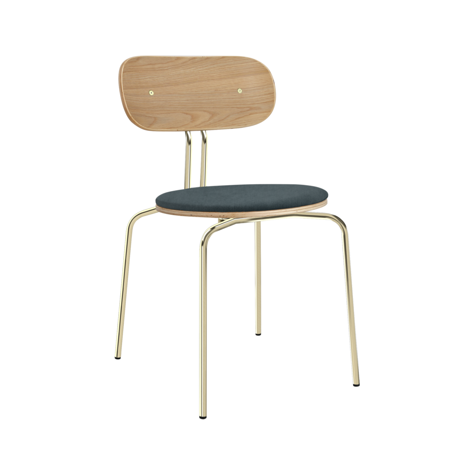 Curious Stuhl gepolstert in Quantom Blue präsentiert im Onlineshop von KAQTU Design AG. Stuhl ist von Umage