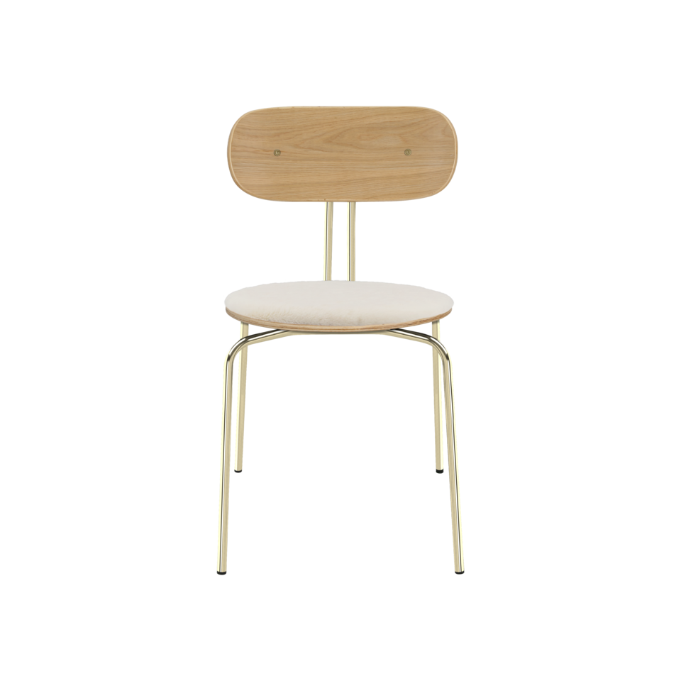 Curious Stuhl gepolstert in Teddy White präsentiert im Onlineshop von KAQTU Design AG. Stuhl ist von Umage