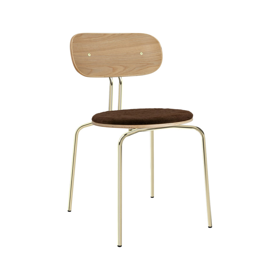 Curious Stuhl gepolstert in Teddy Brown präsentiert im Onlineshop von KAQTU Design AG. Stuhl ist von Umage