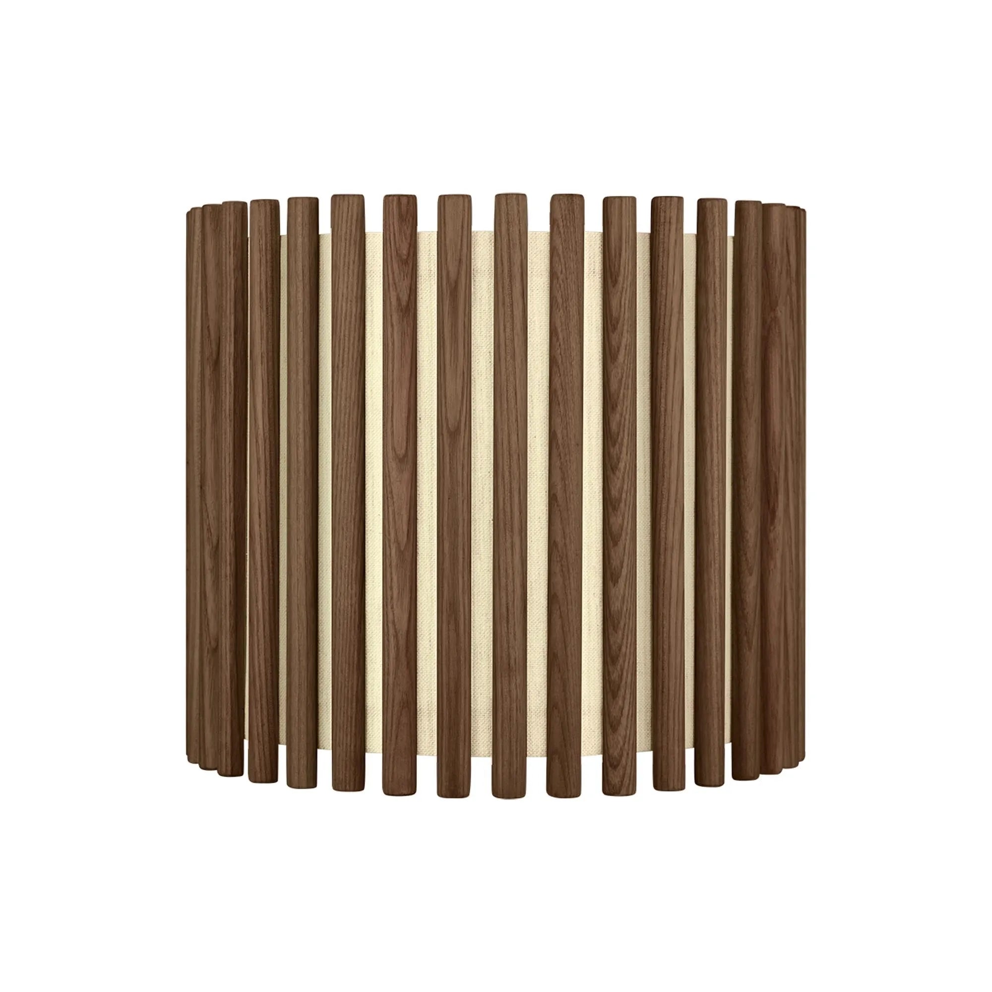 Natürlicher Holz-Lampenschirm für sanftes, atmosphärisches Licht.