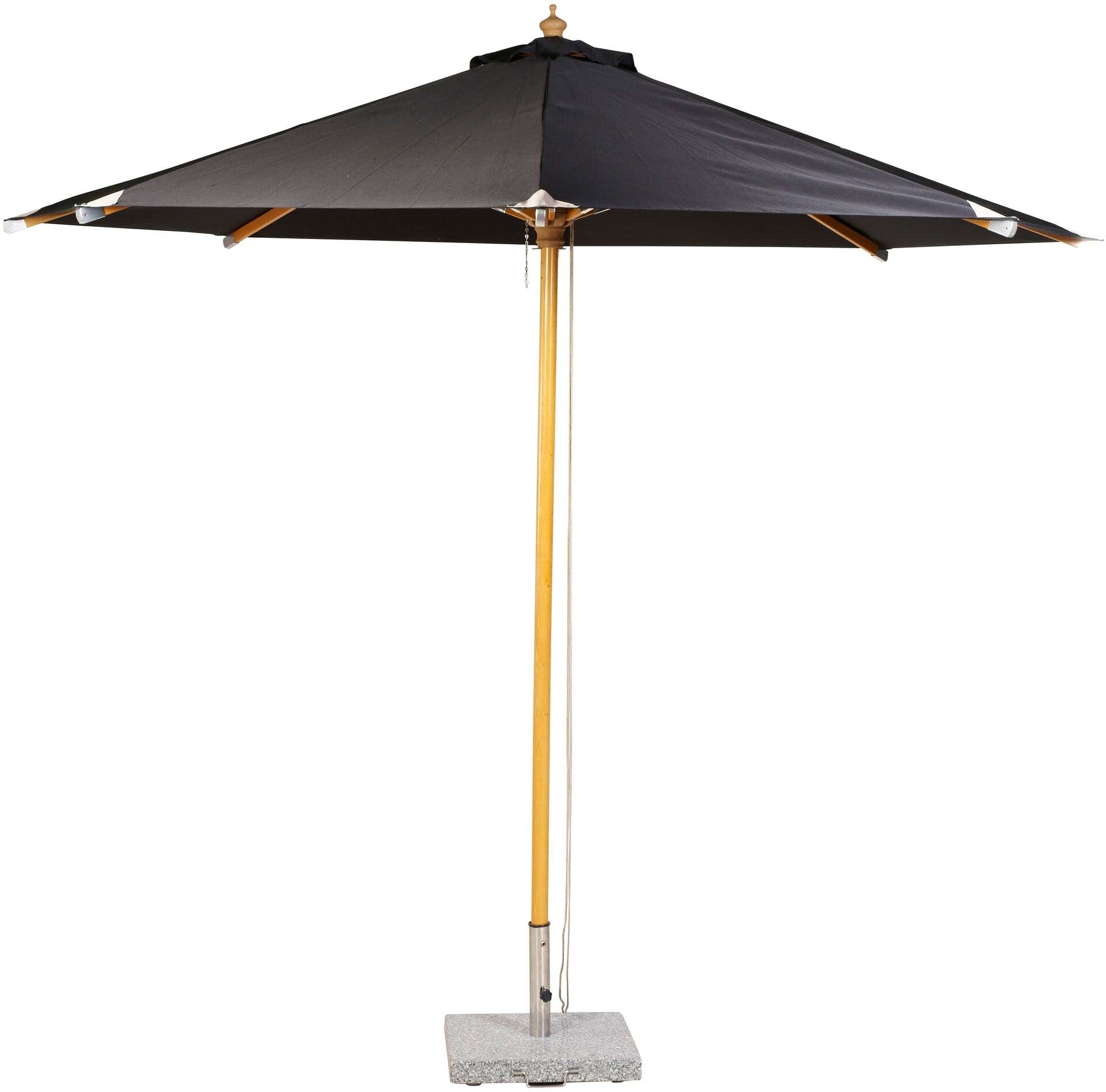 Naxos Sonnenschirm rund in Schwarz präsentiert im Onlineshop von KAQTU Design AG. Sonnenschirm ist von Venture Home