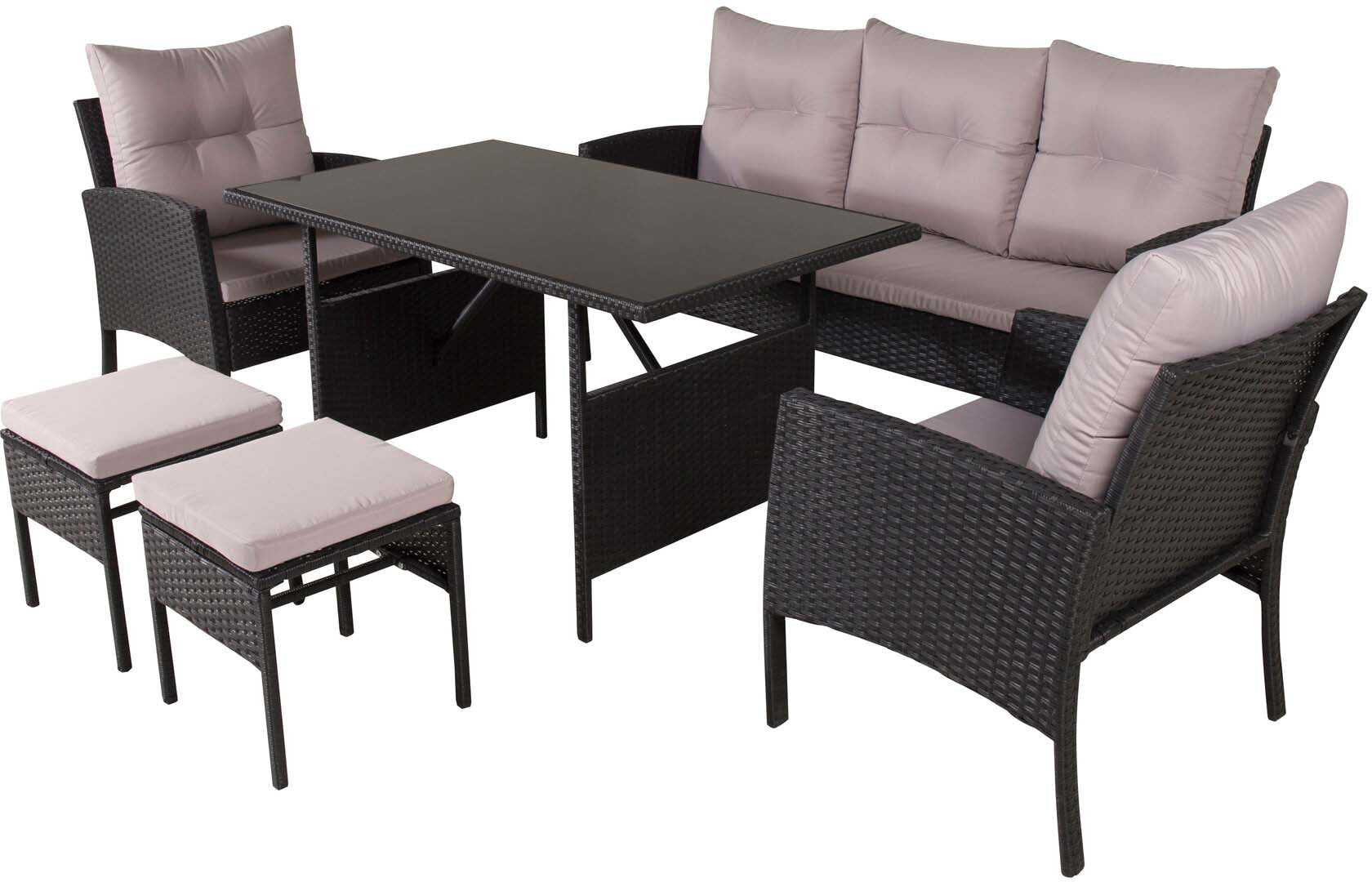 Knock Sofa Outdoorset 120cm in Schwarz / Grau präsentiert im Onlineshop von KAQTU Design AG. Loungeset ist von Venture Home