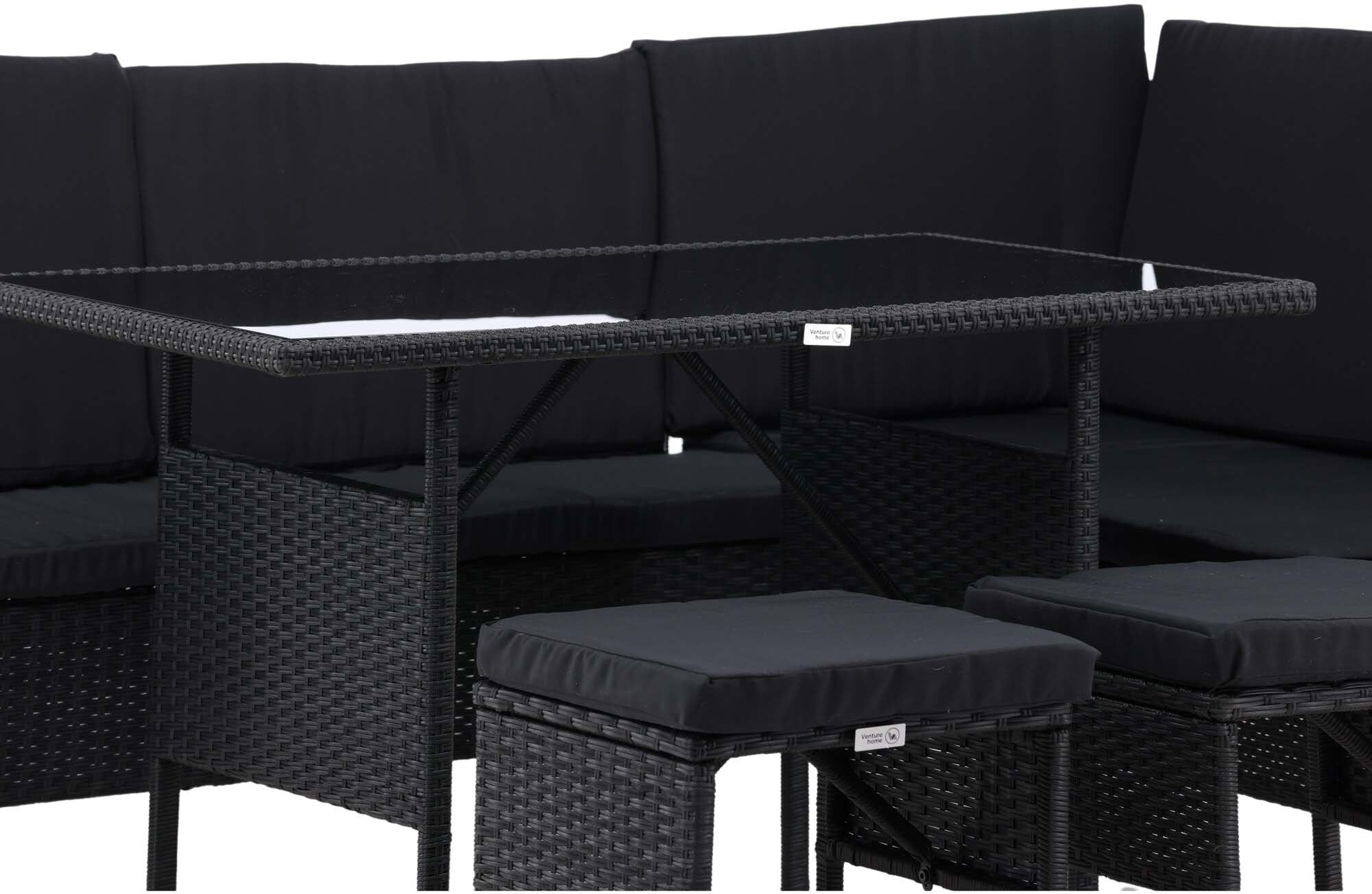 Knock Ecksofa Outdoorset 110cm in Schwarz präsentiert im Onlineshop von KAQTU Design AG. Loungeset ist von Venture Home