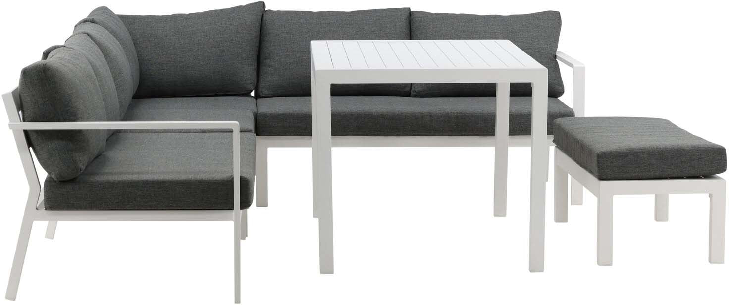 Ramos Ecksofa Outdoorset 140cm in Grau  / Weiss präsentiert im Onlineshop von KAQTU Design AG. Loungeset ist von Venture Home