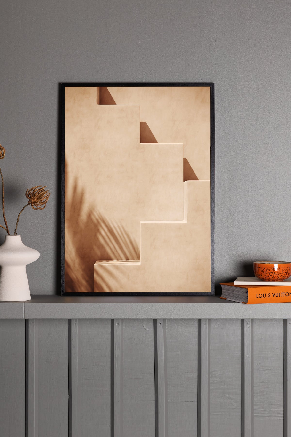 Stairs Poster in Beige präsentiert im Onlineshop von KAQTU Design AG. Bild ist von Venture Home
