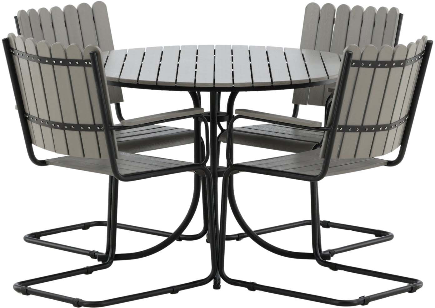 Holmsund Outdoor-Tischset ⌀103cm/4St. in Grau präsentiert im Onlineshop von KAQTU Design AG. Gartentischset ist von Venture Home