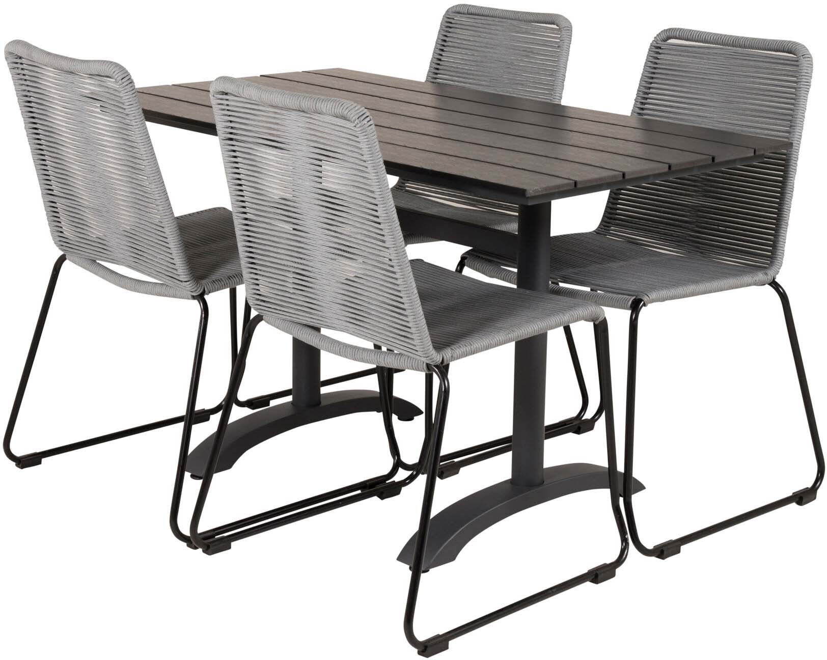 Denver Outdoor-Tischset + Lindos 120cm/4St. - KAQTU Design