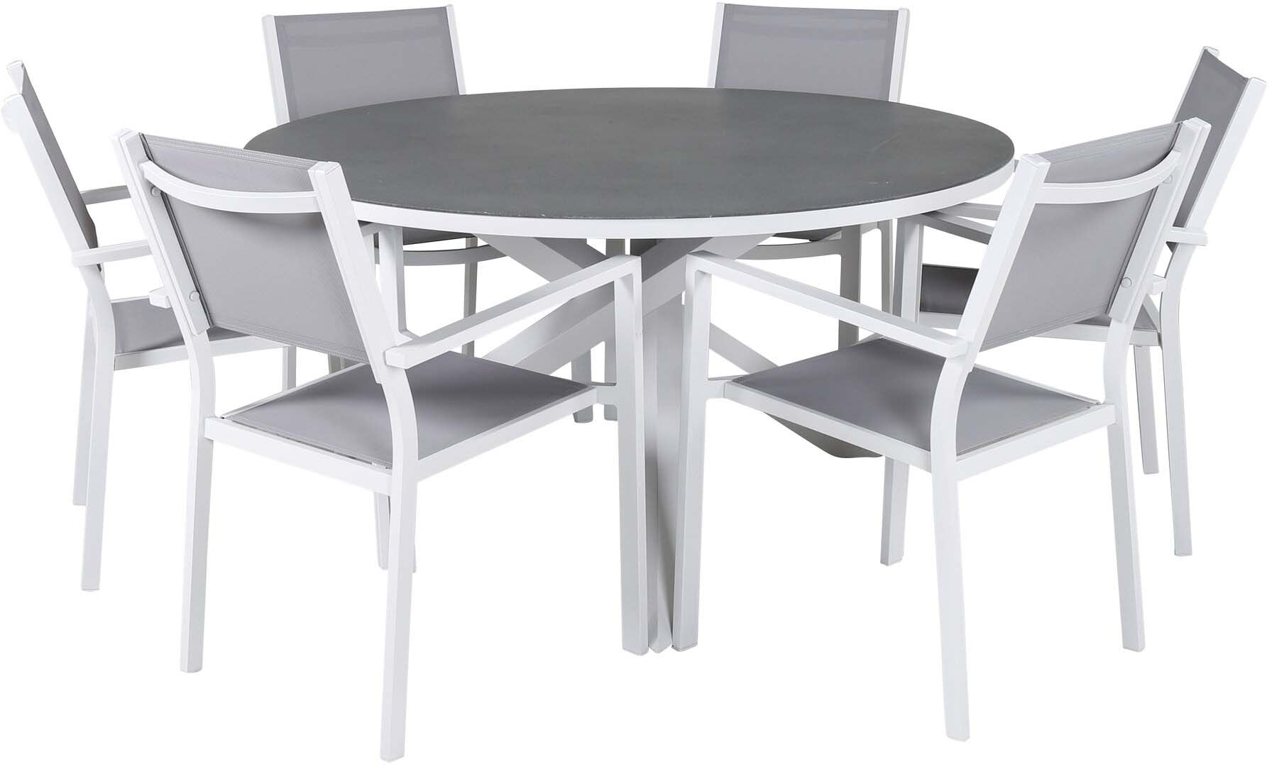 Copacabana Outdoor-Tischset mit Armlehne ⌀140cm/6St. - KAQTU Design