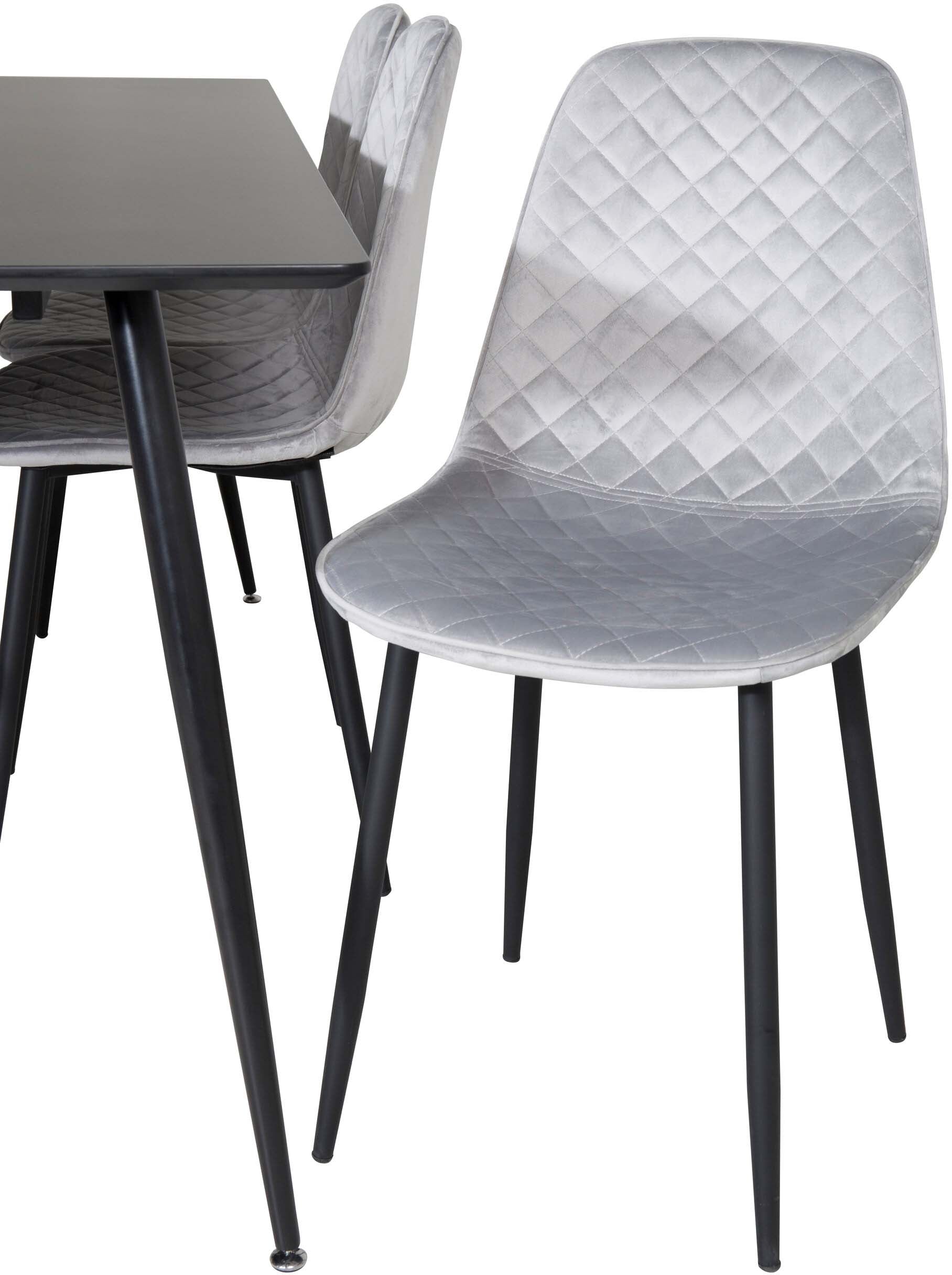 Silar Esszimmerset + Polar 180cm/6St. in Grau / Schwarz präsentiert im Onlineshop von KAQTU Design AG. Esszimmerset ist von Venture Home