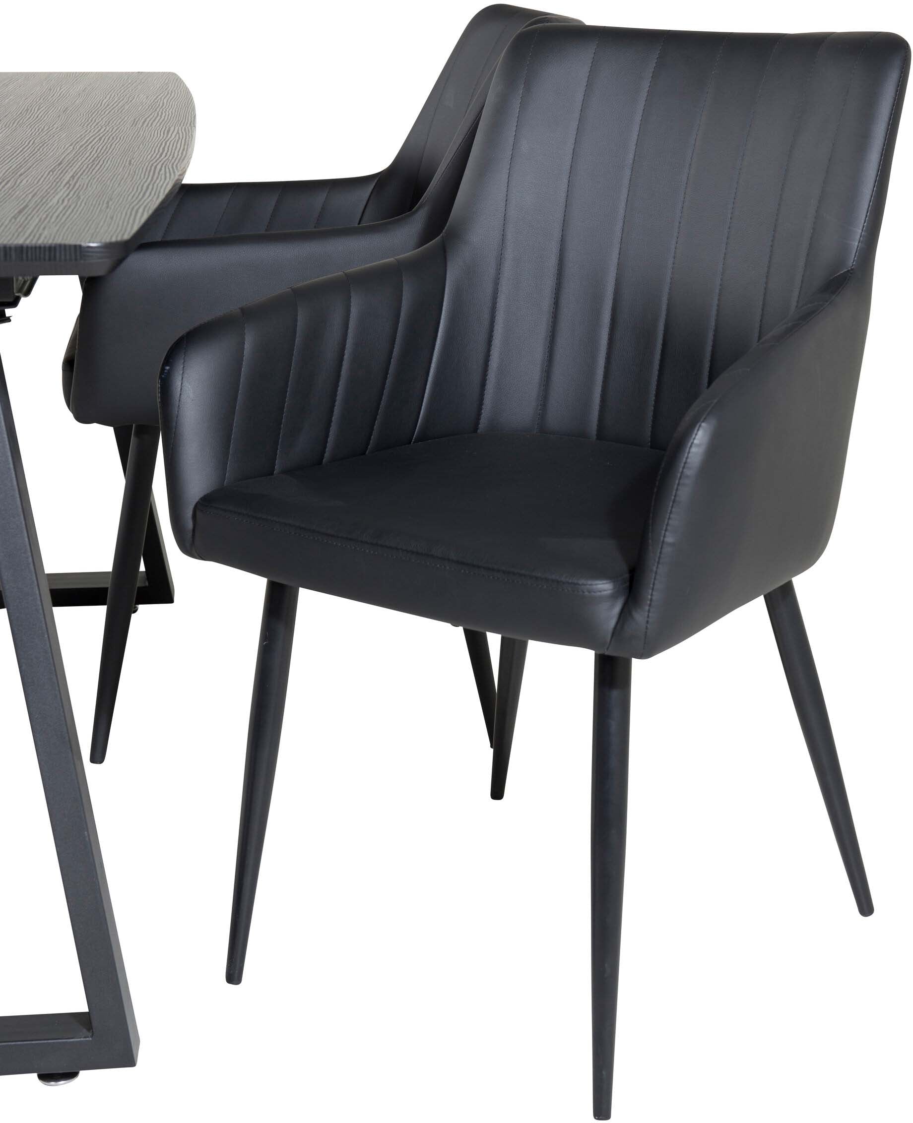 Inca Esszimmerset ausziehbar (Comfort) 160cm/4St. in Schwarz präsentiert im Onlineshop von KAQTU Design AG. Esszimmerset ist von Venture Home