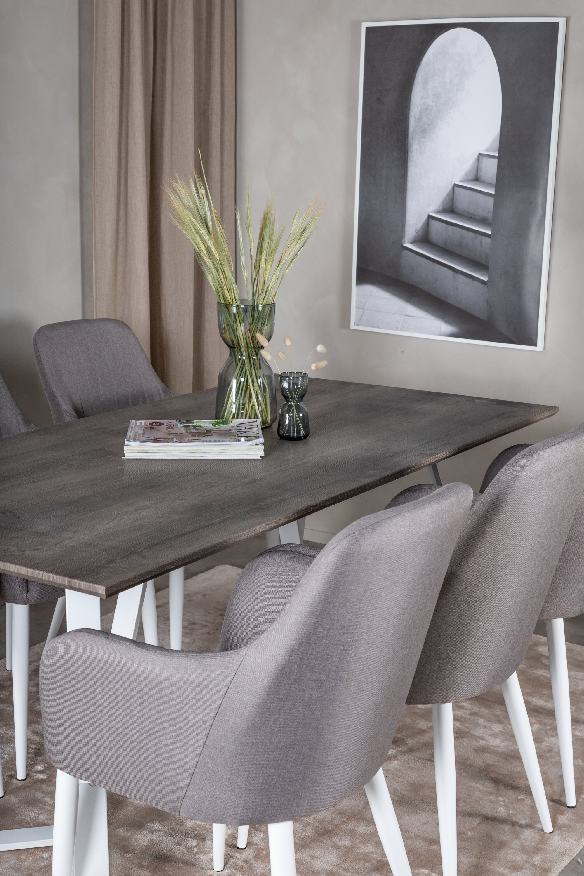 Marina Esszimmerset Comfort 180cm/6St. in Grau weiss präsentiert im Onlineshop von KAQTU Design AG. Esszimmerset ist von Venture Home