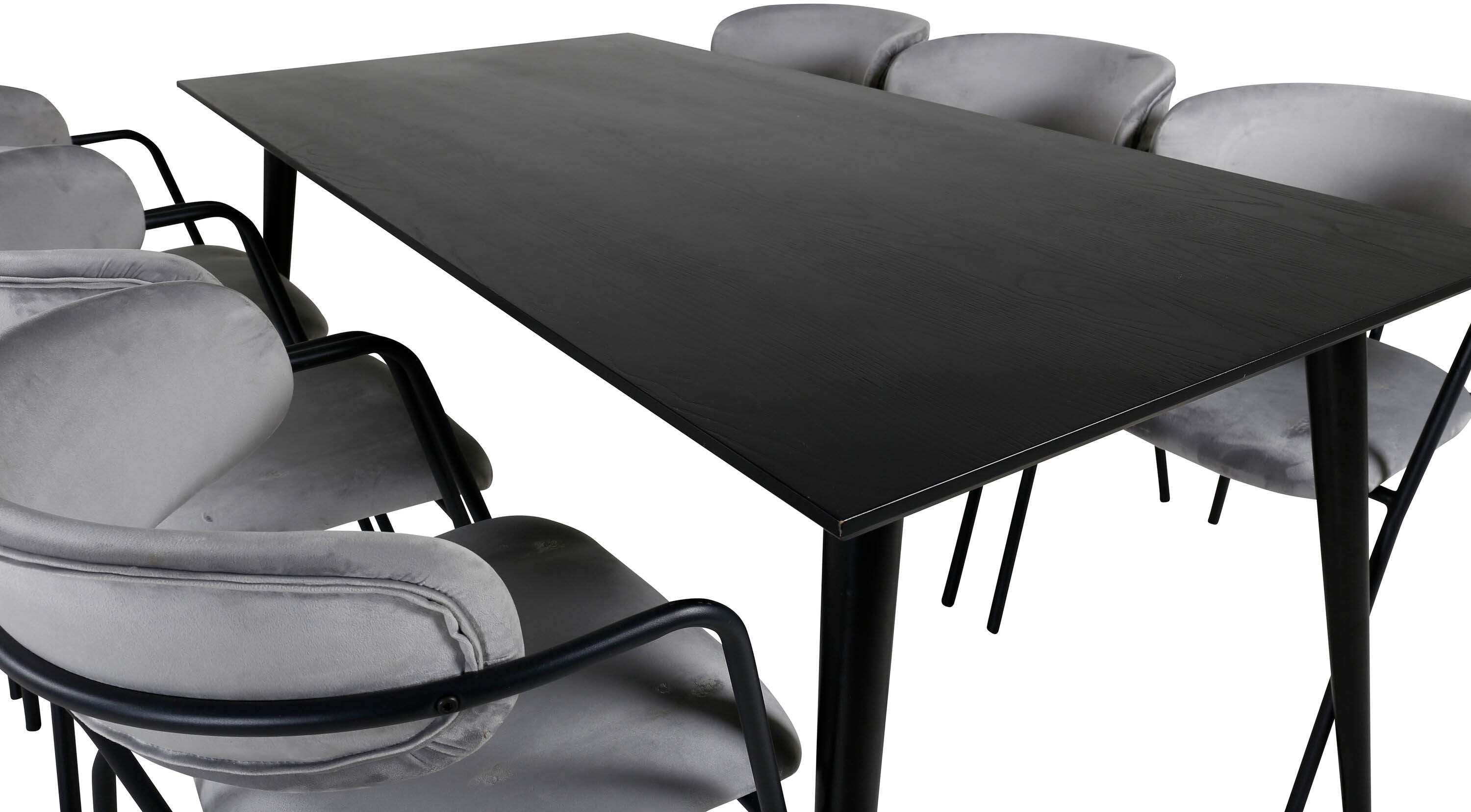 Dipp Esszimmerset + Arrow 180cm/6St. in Schwarz / Grau präsentiert im Onlineshop von KAQTU Design AG. Esszimmerset ist von Venture Home