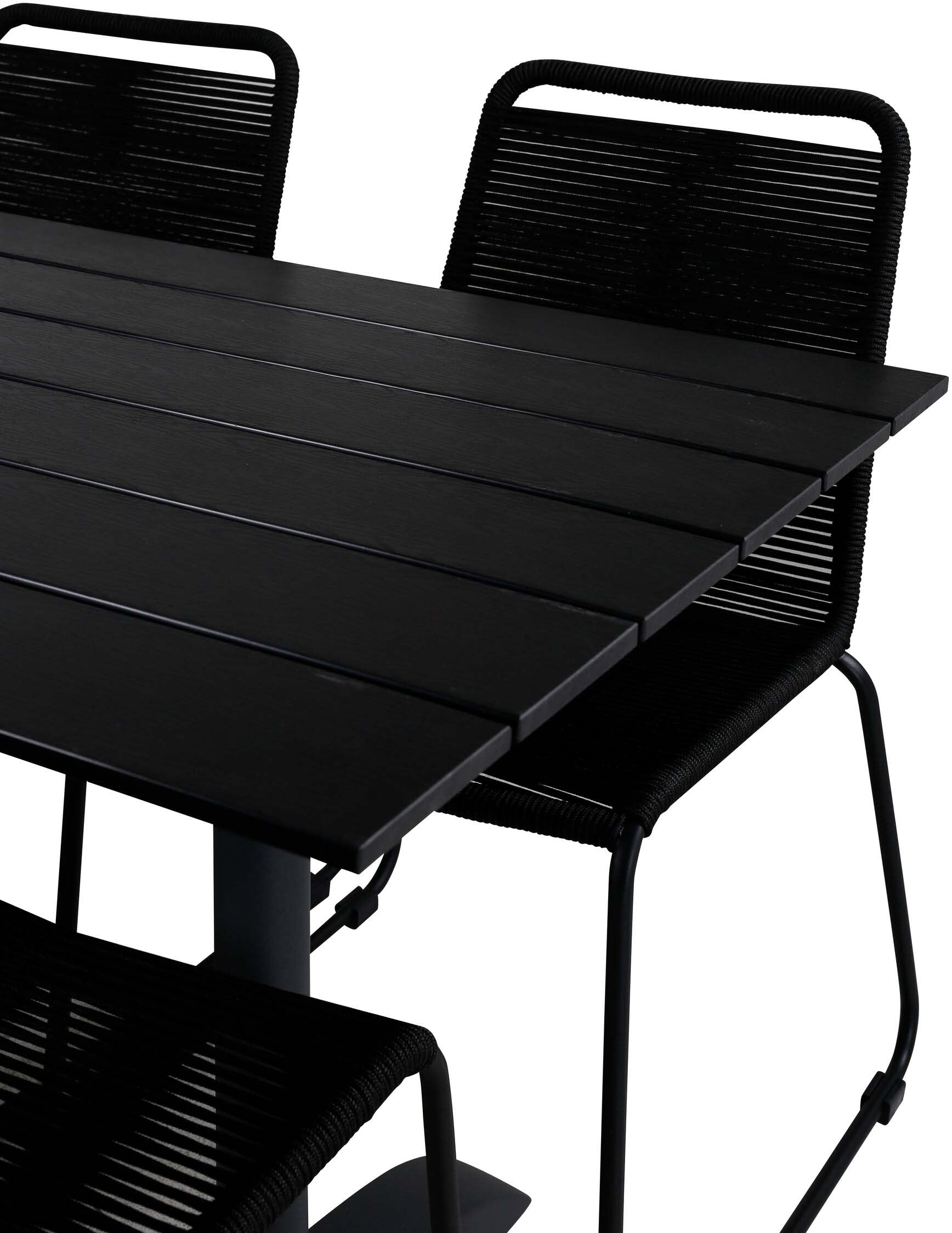 Denver Outdoor-Tischset + Lindos Stacking 120cm/4St. - KAQTU Design