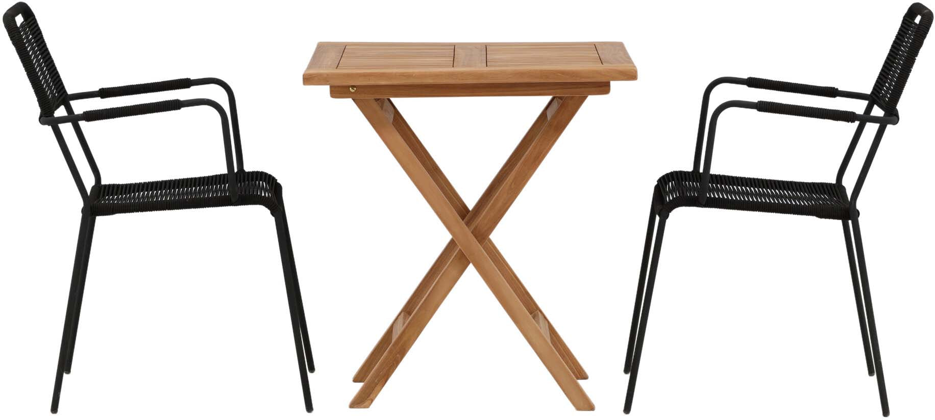 Kenya Outdoor-Tischset (Lindos) 70cm/2St. in Natur / Schwarz präsentiert im Onlineshop von KAQTU Design AG. Gartentischset ist von Venture Home