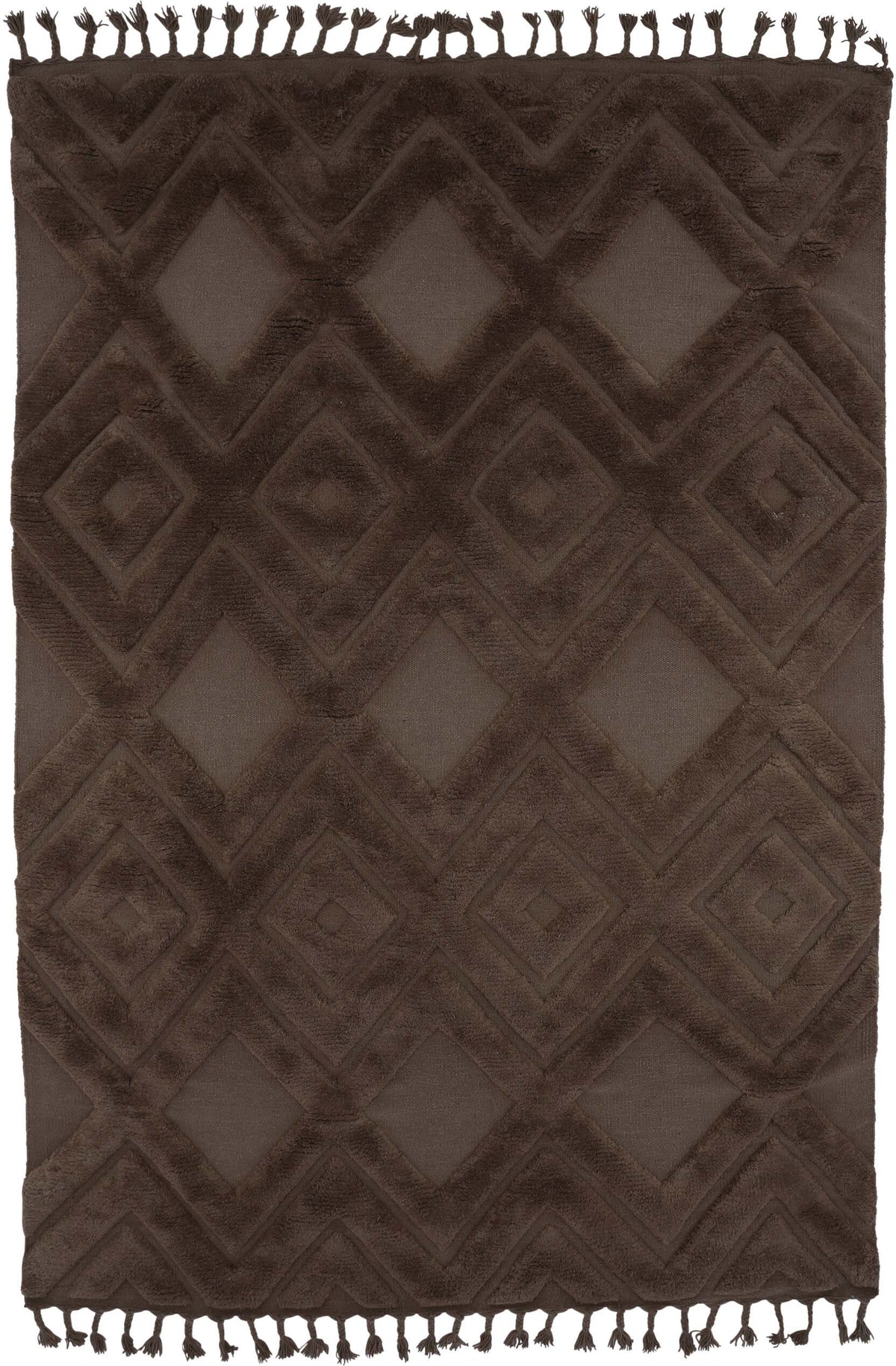 Dahlia Wool Teppich in Dunkelbraun präsentiert im Onlineshop von KAQTU Design AG. Teppich ist von Vind