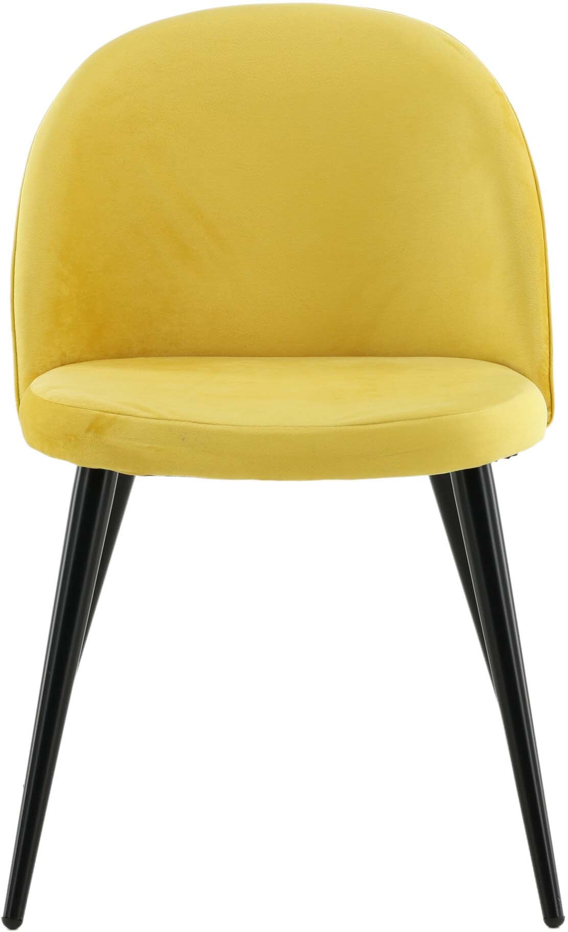 Velvet Matstol Stuhl in Gelb / Schwarz präsentiert im Onlineshop von KAQTU Design AG. Schalenstuhl ist von Venture Home