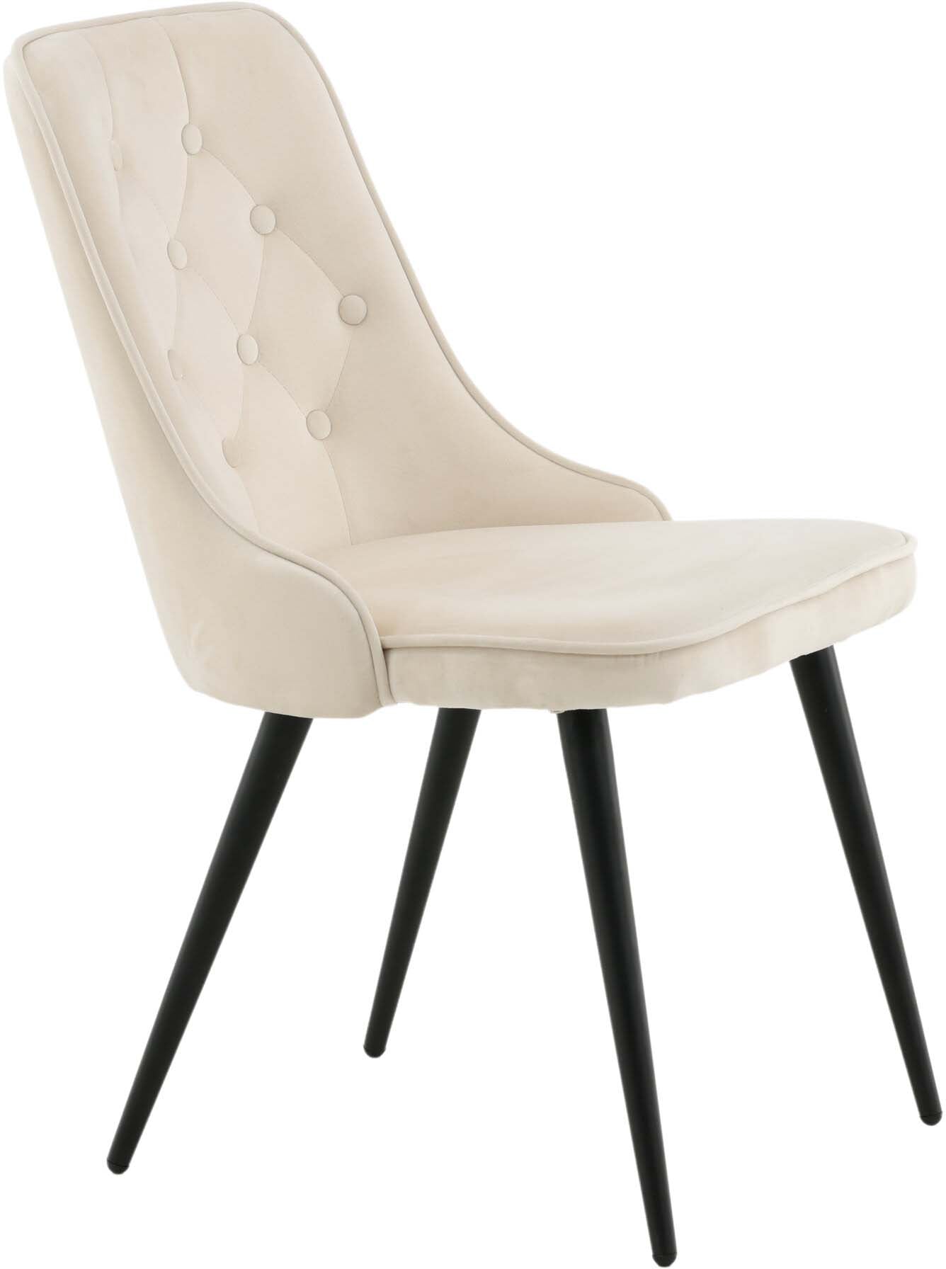 Velvet Deluxe Stuhl in Beige / Schwarz präsentiert im Onlineshop von KAQTU Design AG. Stuhl ist von Venture Home