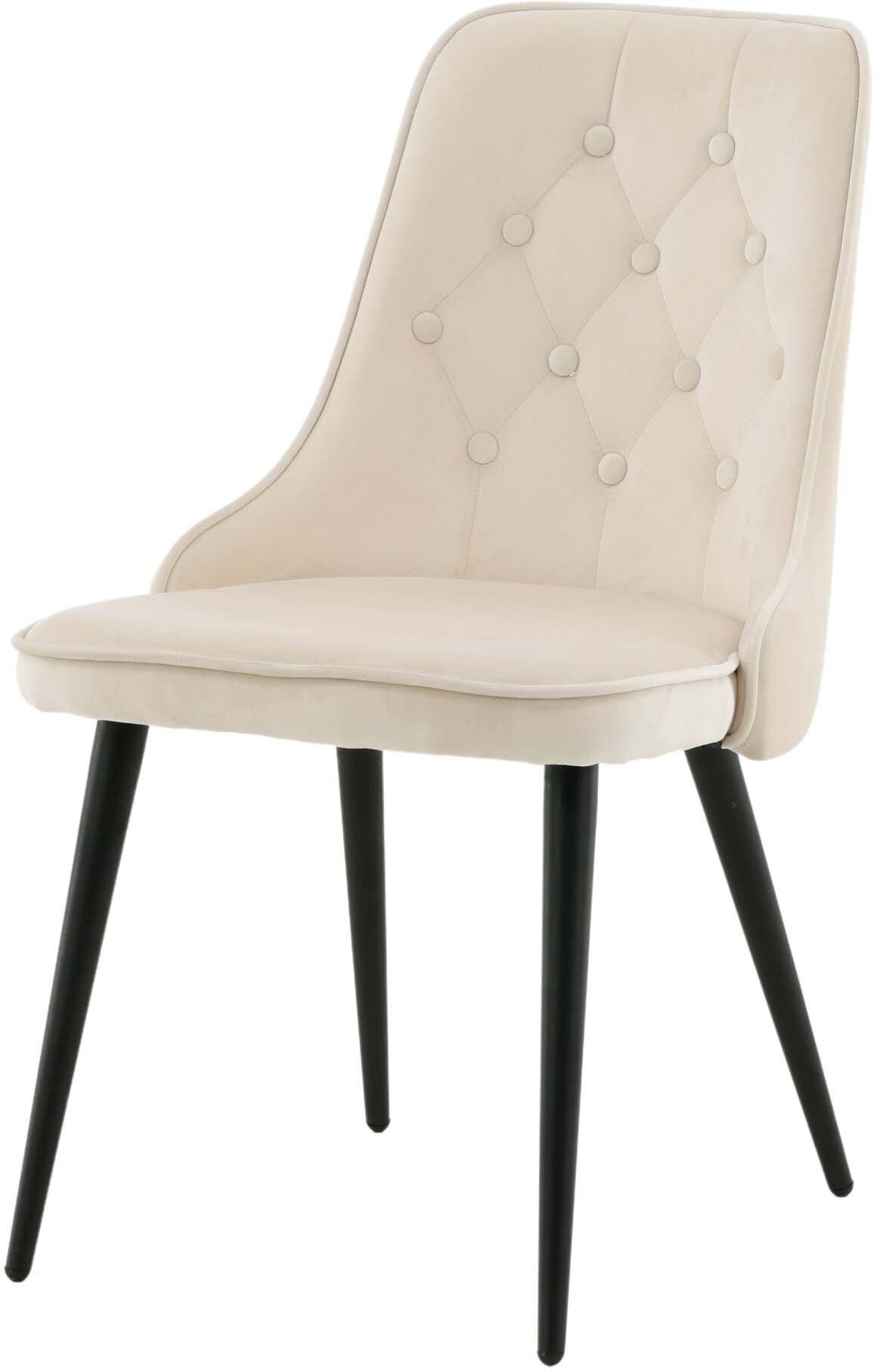 Velvet Deluxe Stuhl in Beige / Schwarz präsentiert im Onlineshop von KAQTU Design AG. Stuhl ist von Venture Home