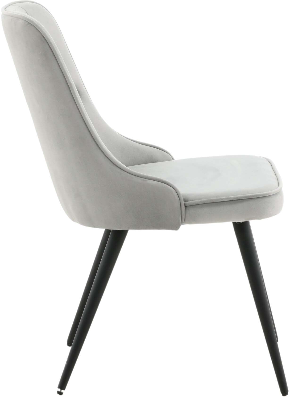 Velvet Deluxe Stuhl in Hellgrau / Schwarz präsentiert im Onlineshop von KAQTU Design AG. Stuhl ist von Venture Home