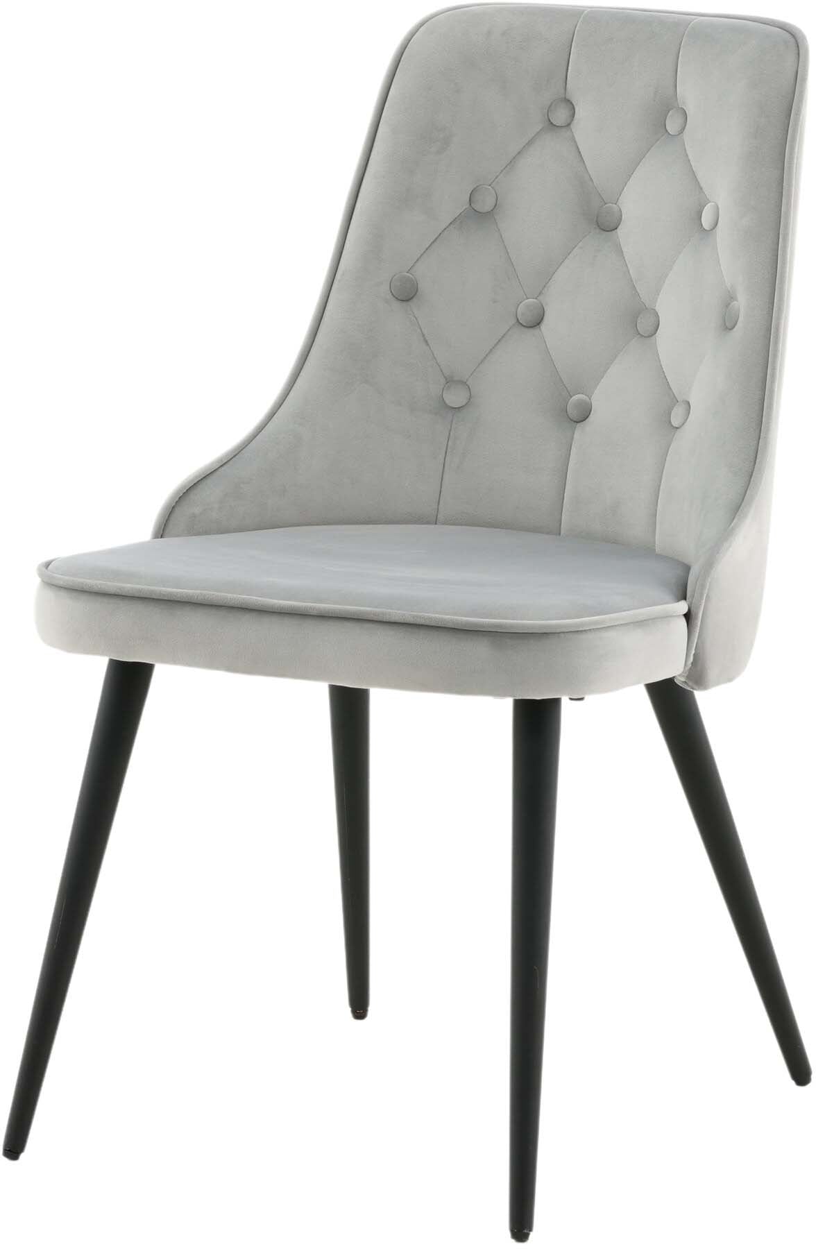 Velvet Deluxe Stuhl in Hellgrau / Schwarz präsentiert im Onlineshop von KAQTU Design AG. Stuhl ist von Venture Home
