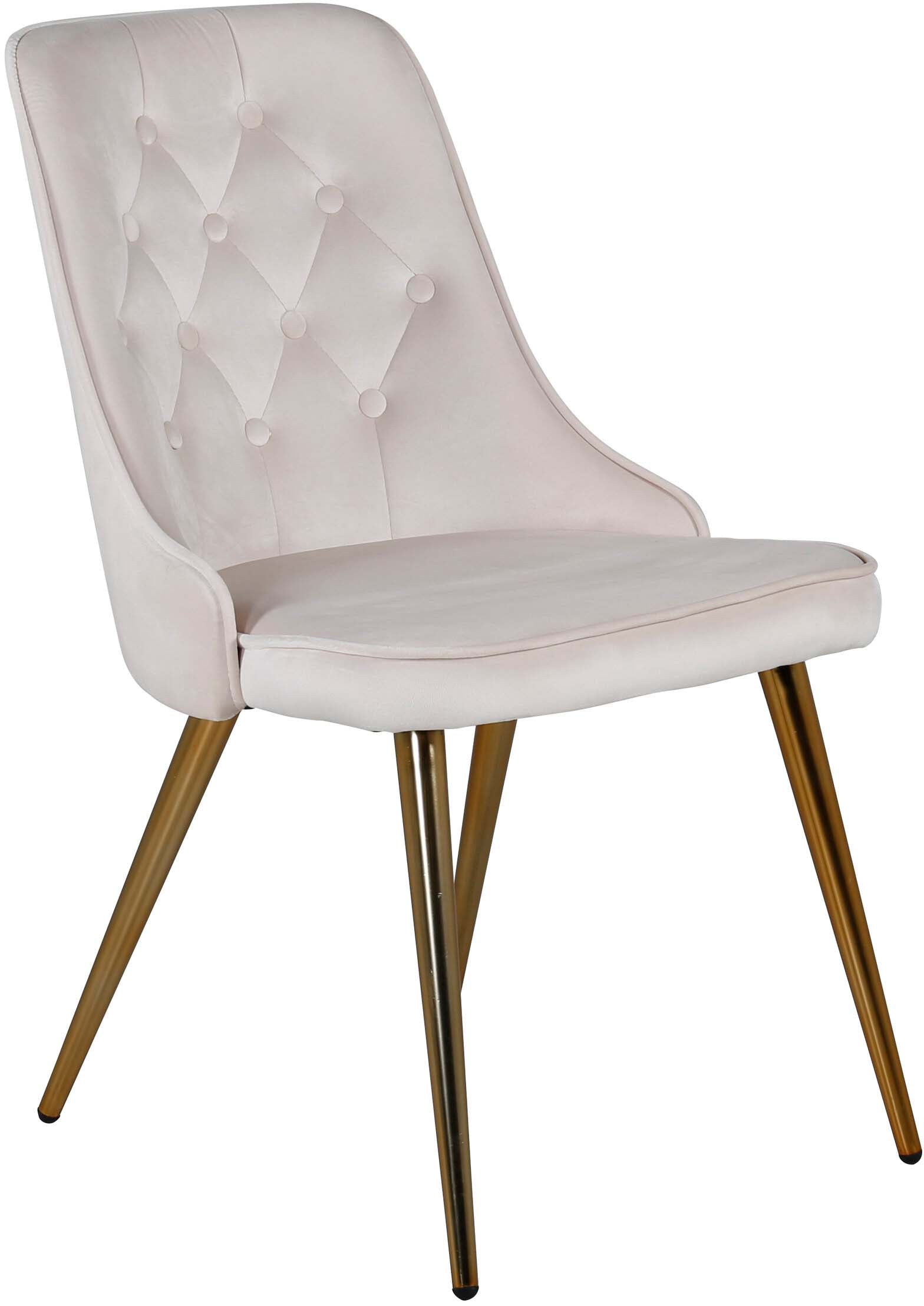 Velvet Deluxe Stuhl in Beige / Gold präsentiert im Onlineshop von KAQTU Design AG. Stuhl ist von Venture Home