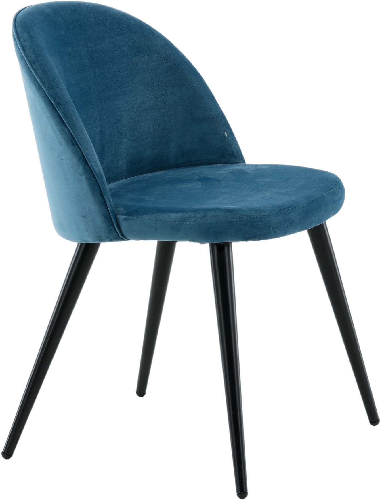 Velvet Matstol Stuhl in Blau / Schwarz präsentiert im Onlineshop von KAQTU Design AG. Schalenstuhl ist von Venture Home