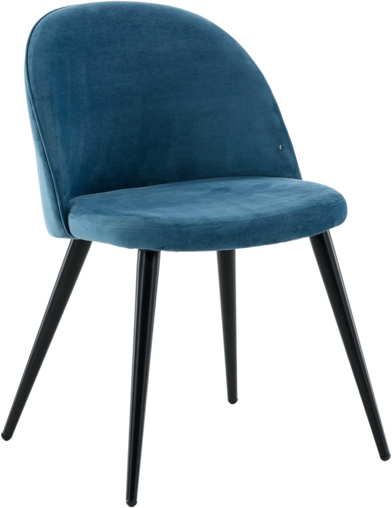 Velvet Matstol Stuhl in Blau / Schwarz präsentiert im Onlineshop von KAQTU Design AG. Schalenstuhl ist von Venture Home